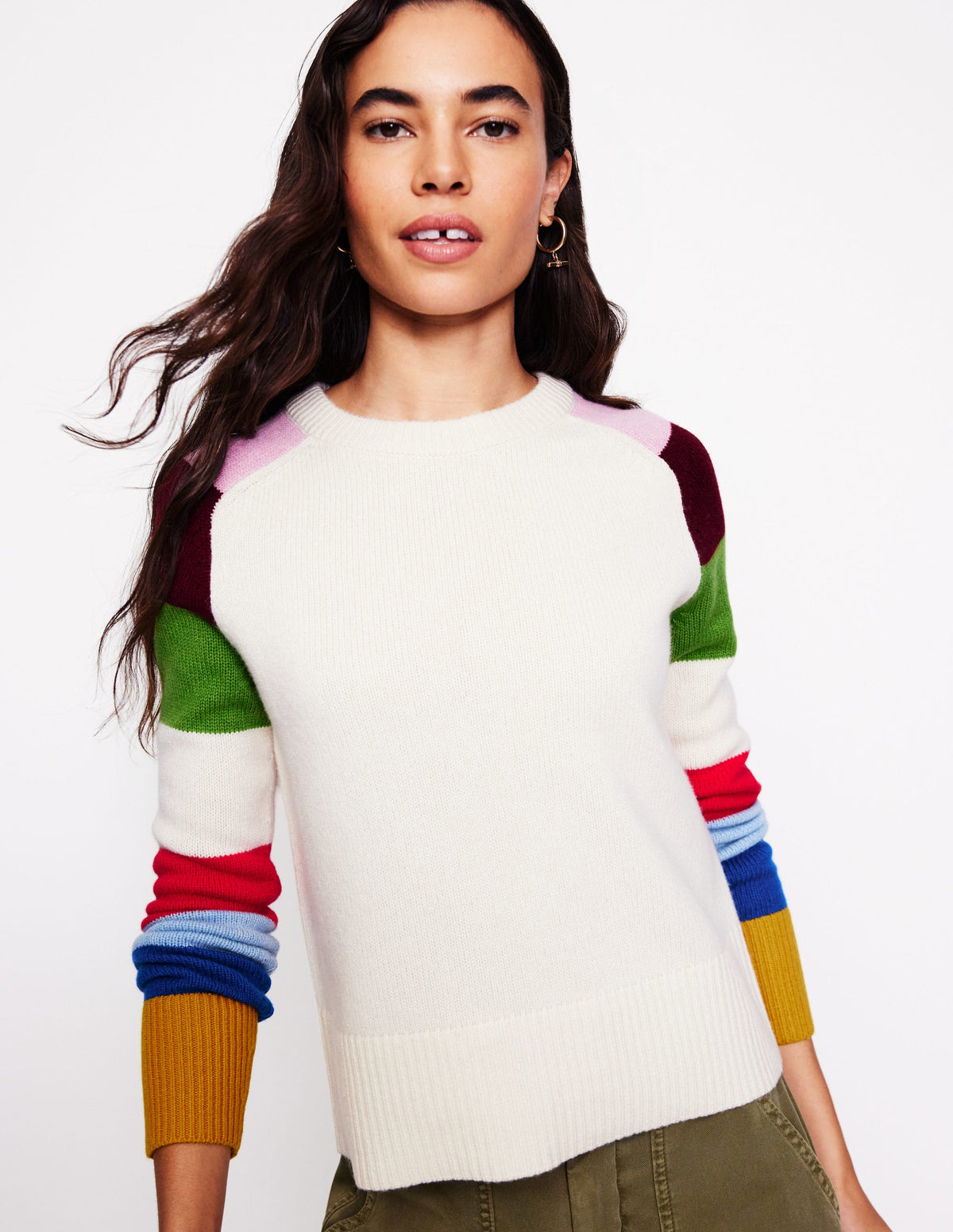 Olivia Merino Sweater-Multi, Rainbow - Image 1