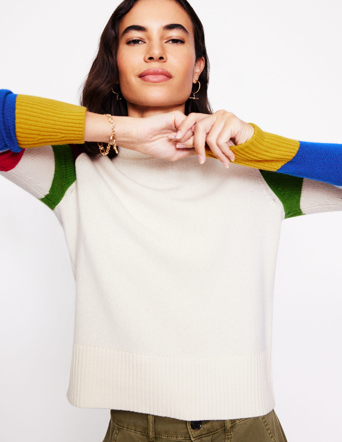 Olivia Merino Sweater-Multi, Rainbow - Image 2