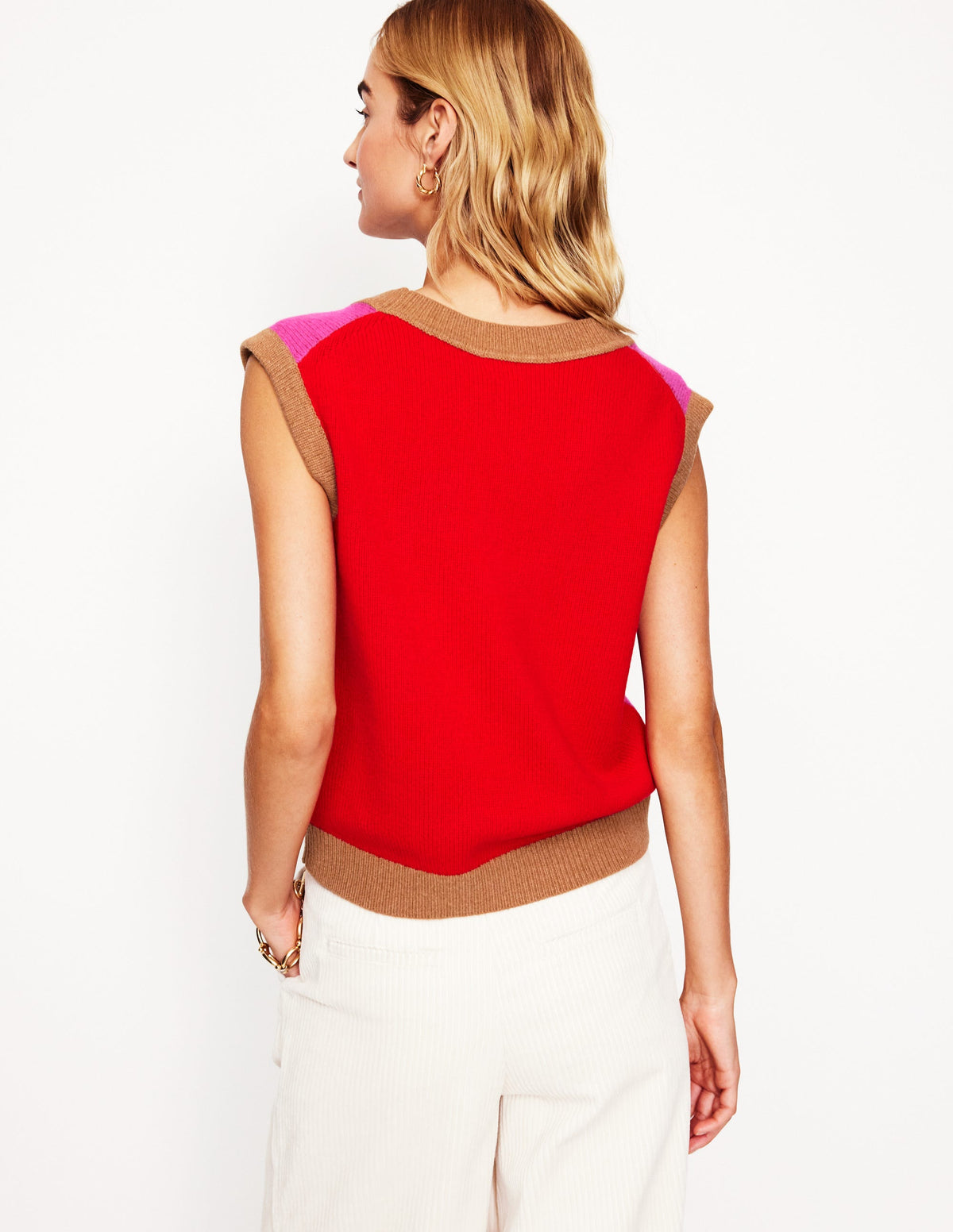 Olivia Merino Vest-Party Pink - Image 3