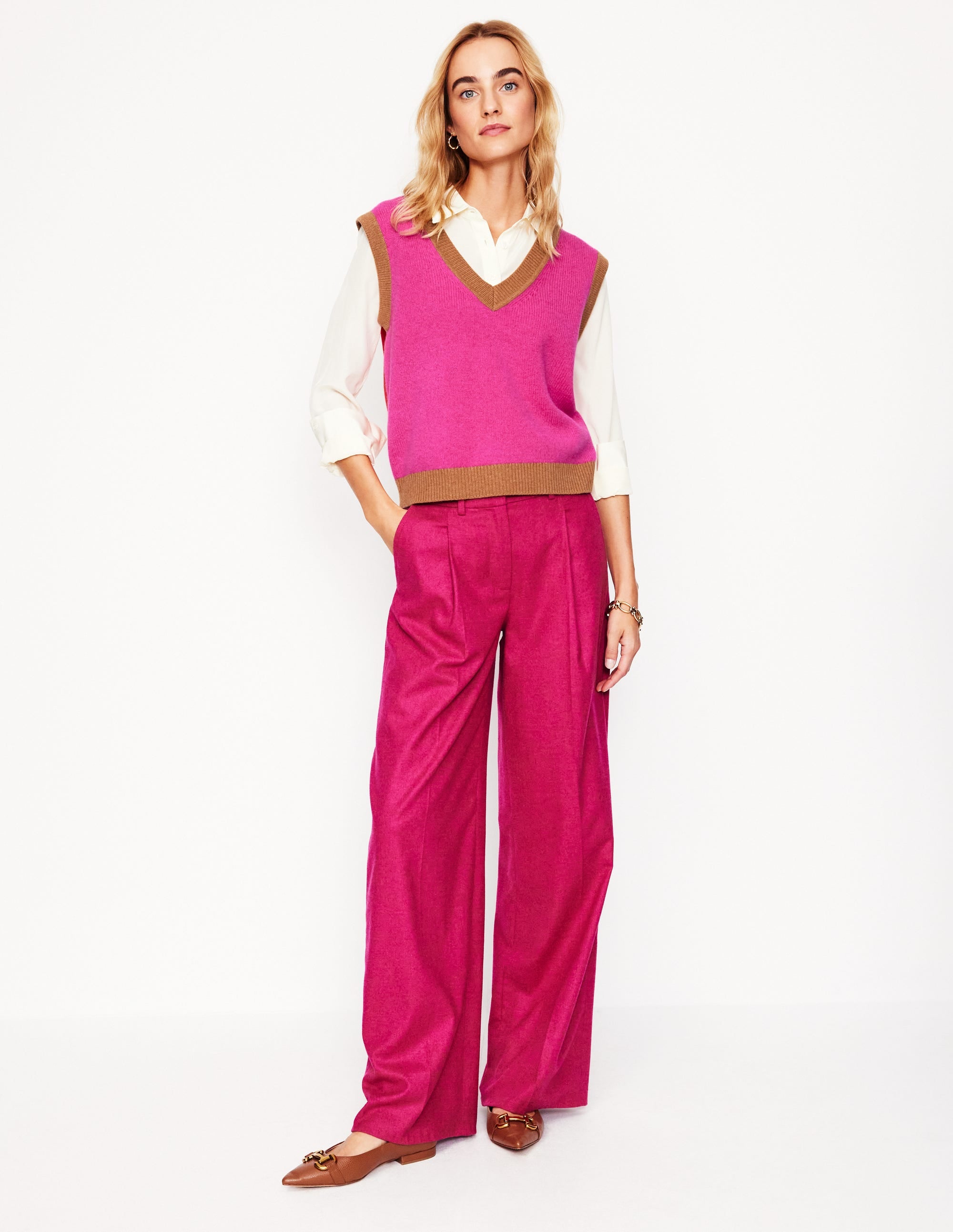 Olivia Merino Vest-Party Pink - Image 6