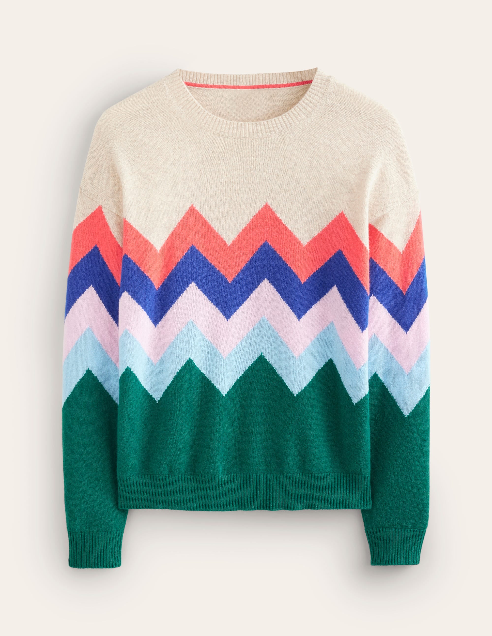 Lydia Cashmere Jumper-Multi, Zig Zag - Image 6