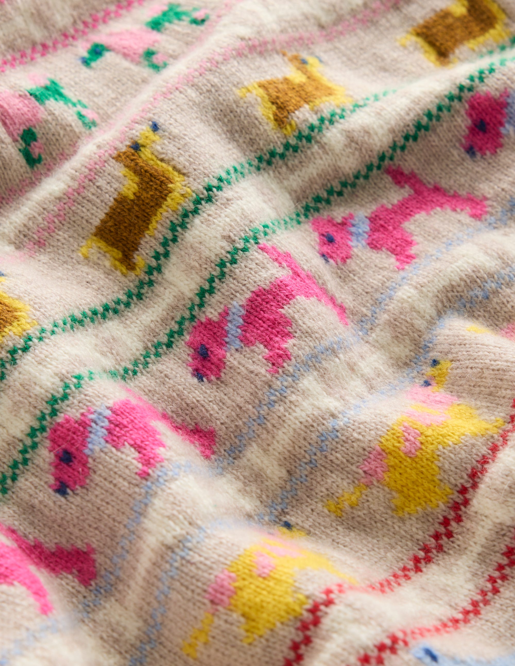 Edie Fair Isle Vest-Oatmeal Melange, Multi Dogs - Image 9