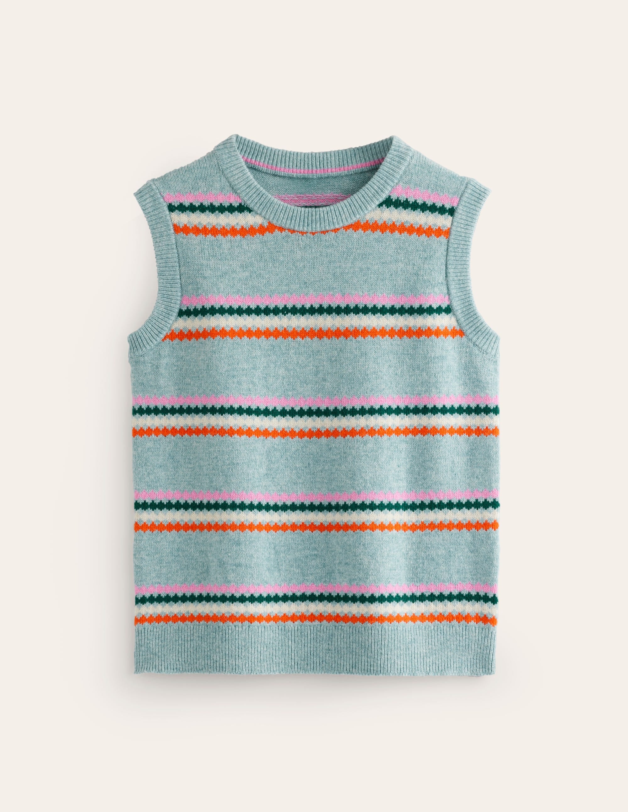 Edie Fair Isle Vest-Blue Diamond - Image 8