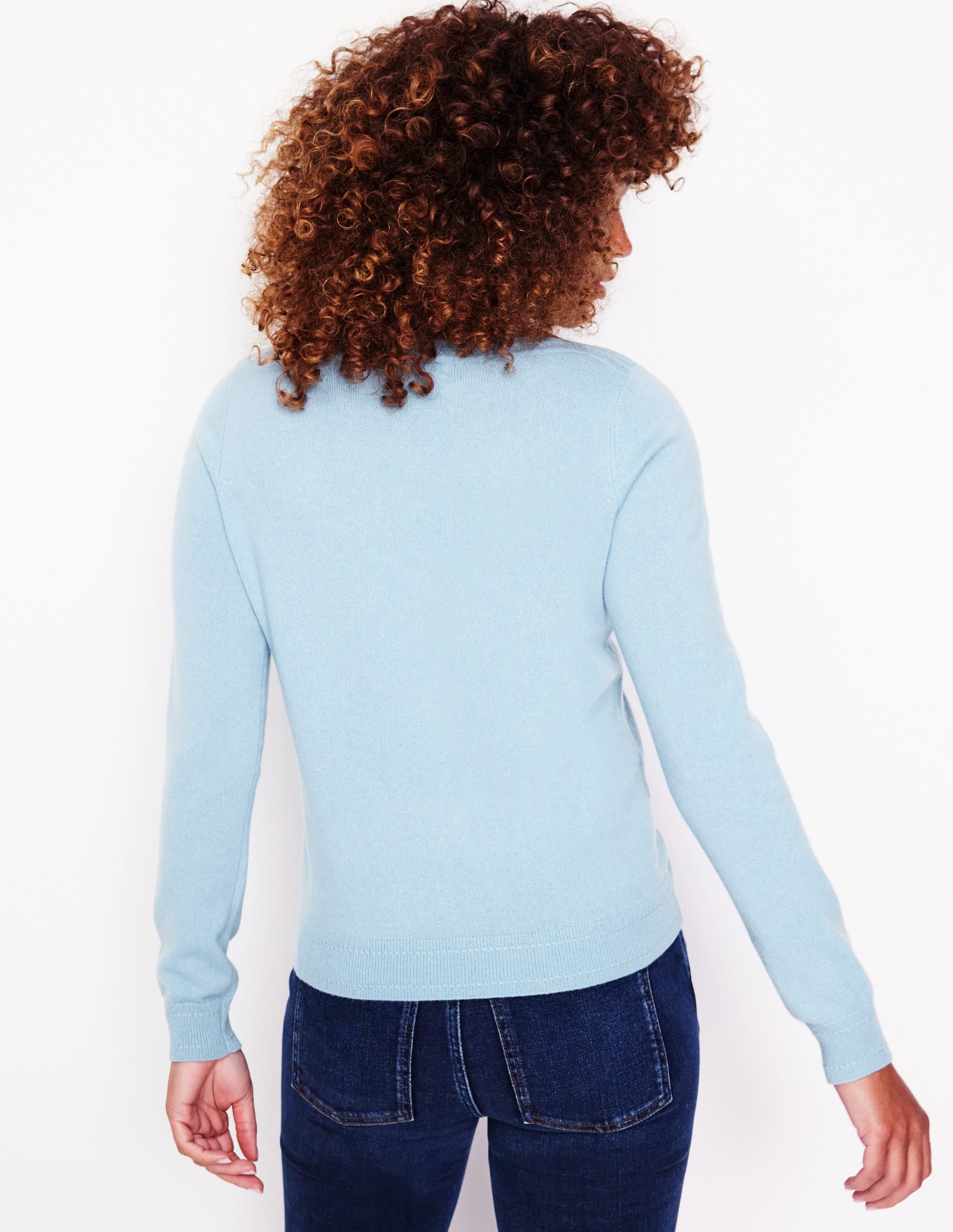 Eva Cashmere Boat Neck Sweater-Tourmaline Blue - Image 4