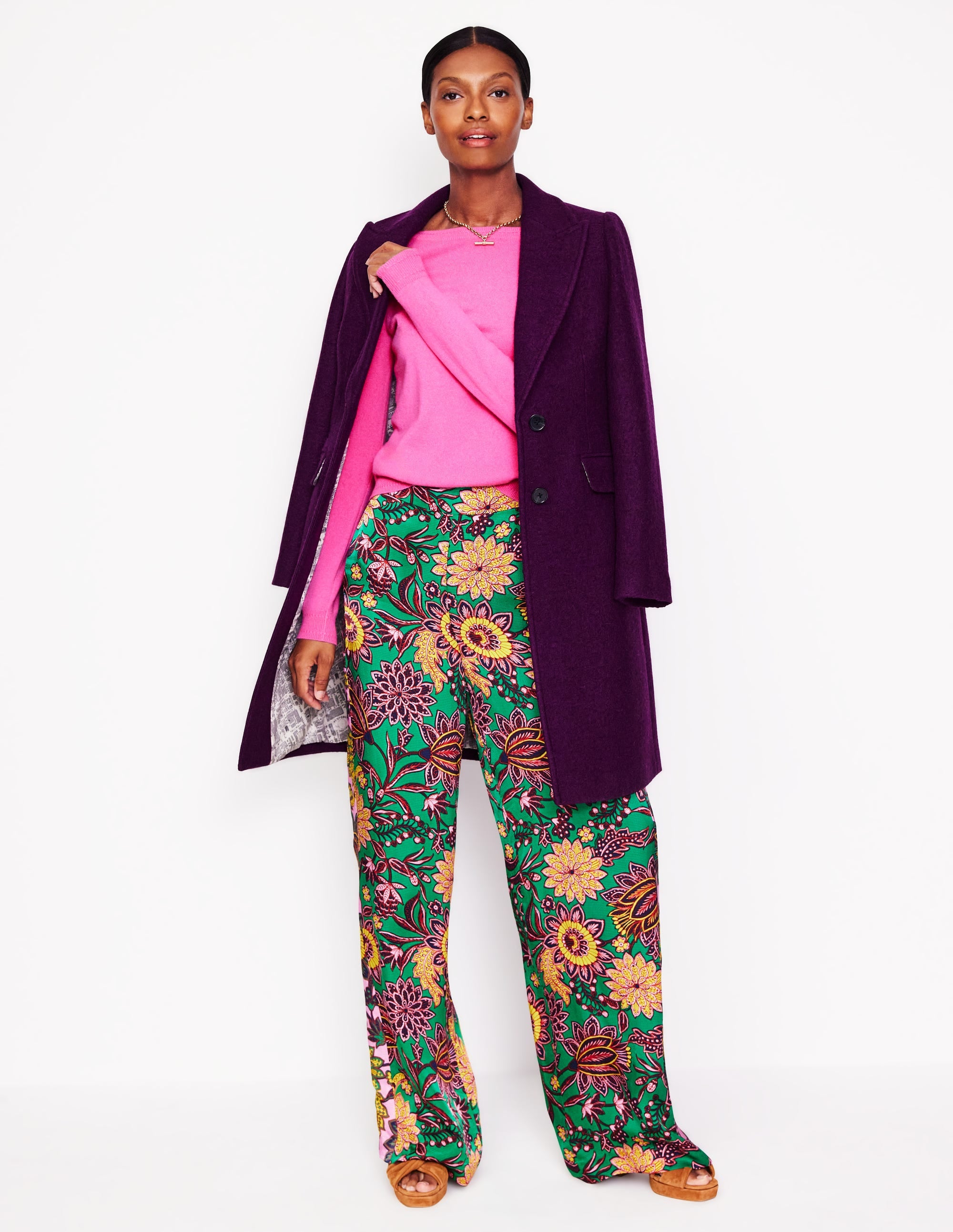 Eva Cashmere Boat Neck Sweater-Pink Tourmaline - Image 4
