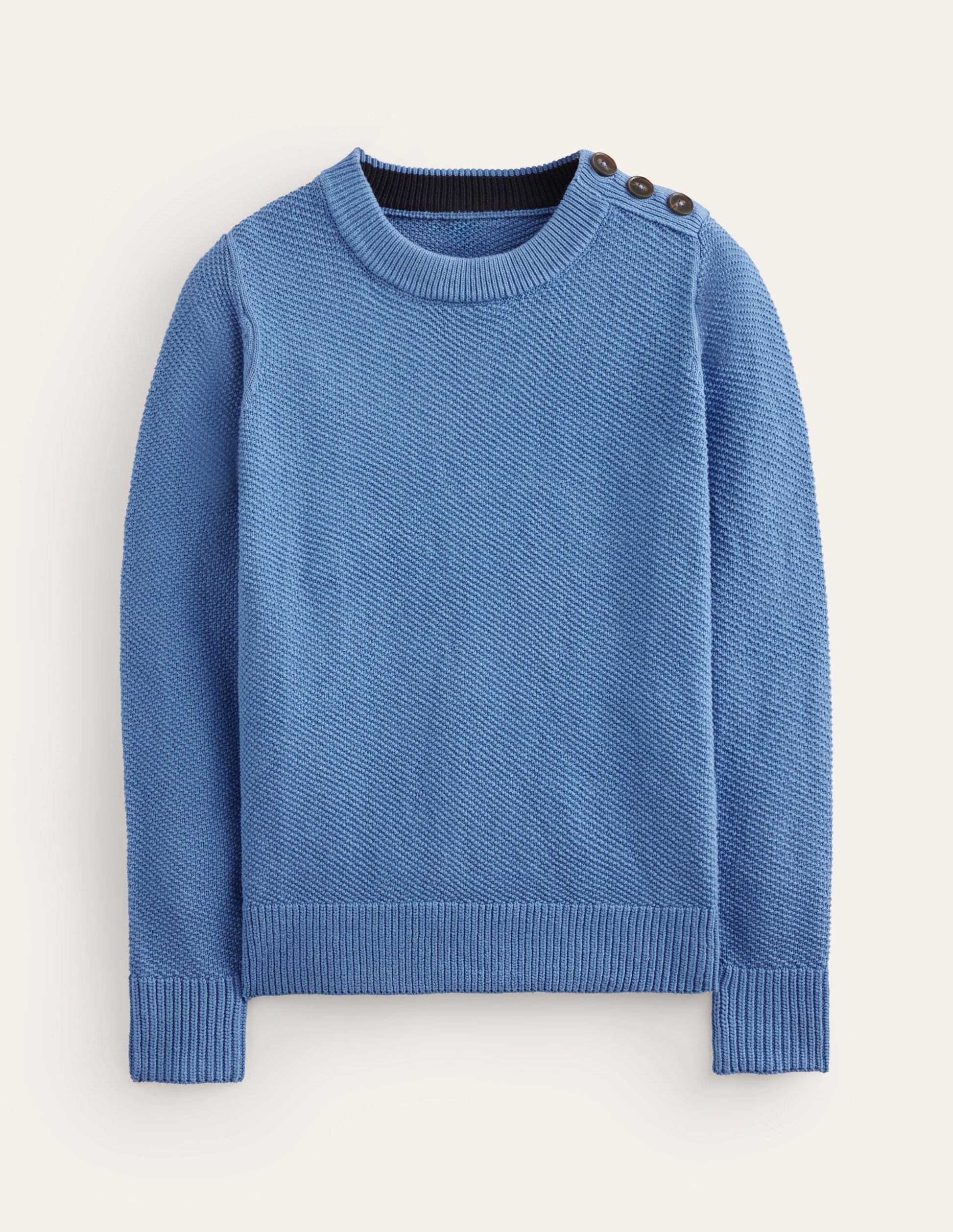 Button Detail Stitch Sweater-Porcelain Blue-5