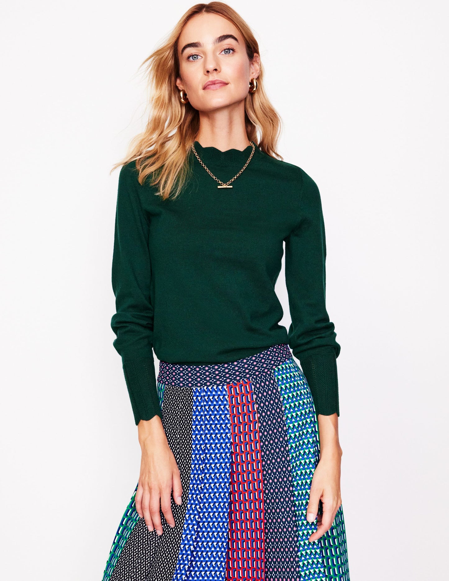 Imi Scalloped Sweater-Glade Green