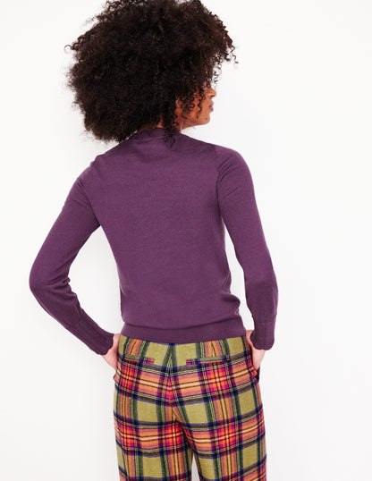 Imi Scalloped Sweater-Damson Purple