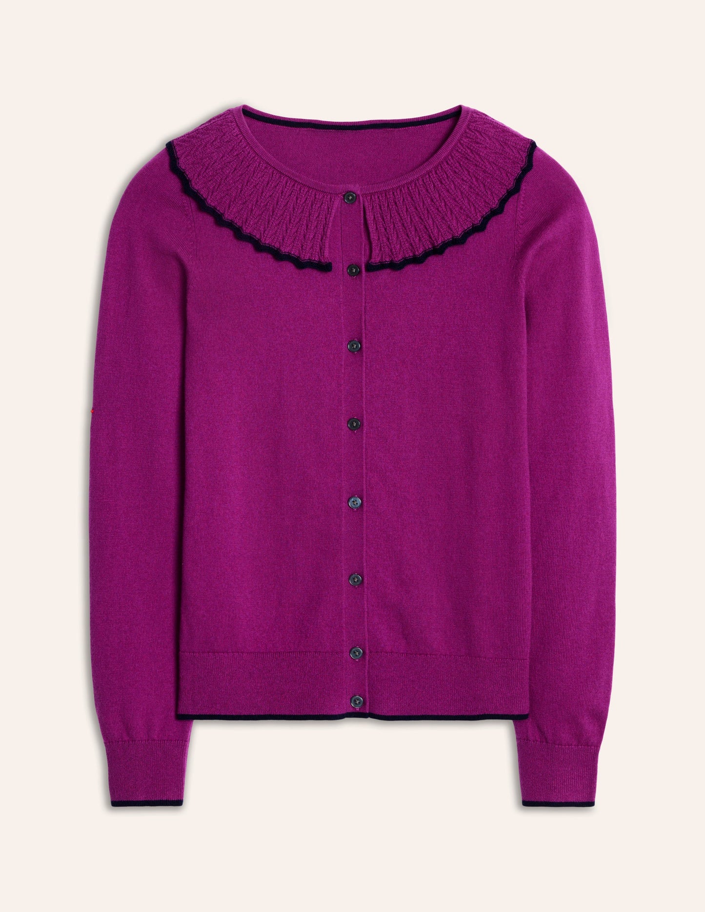 Frill Collared Cardigan-Regal Purple