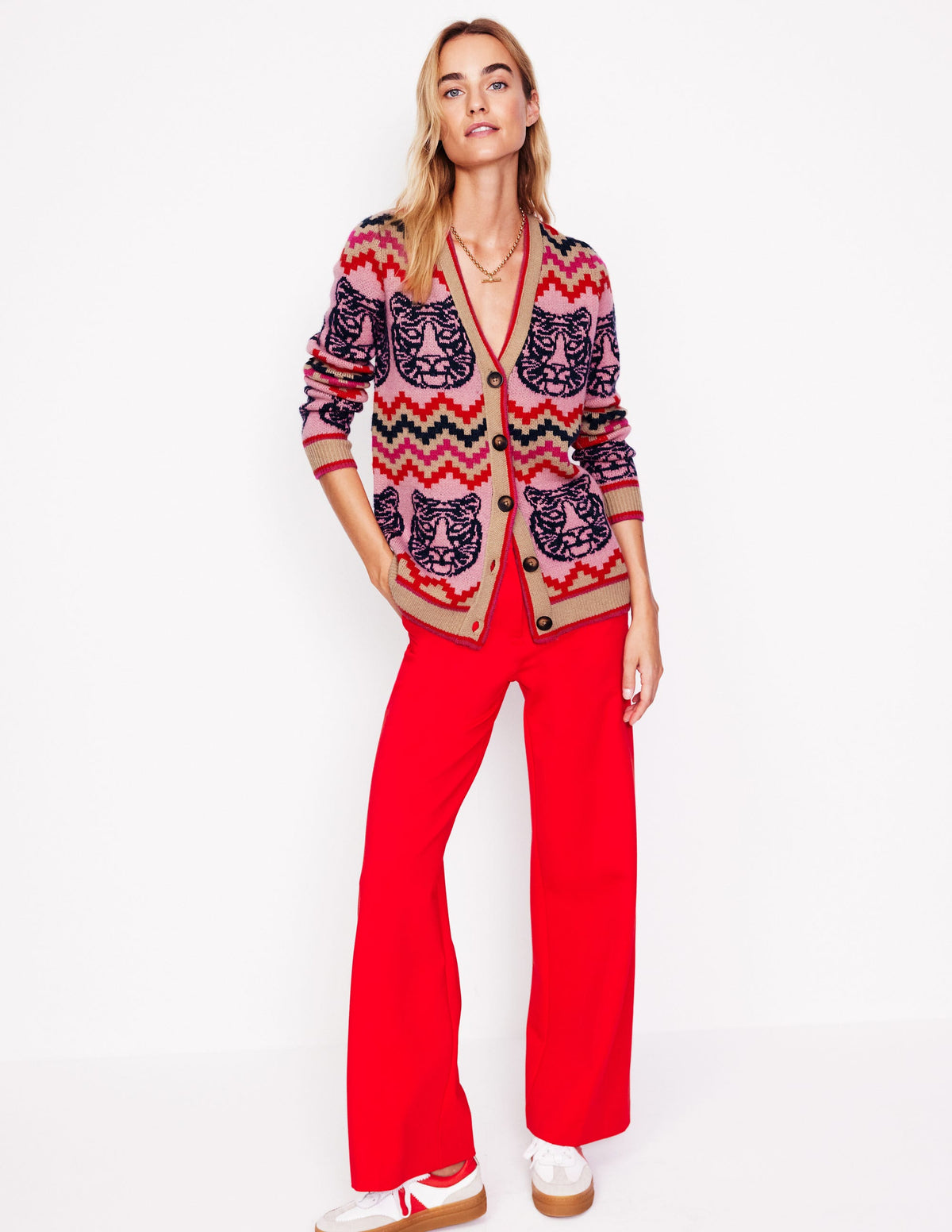 Quinn Boyfriend Cardigan-Multi, Tiger-4
