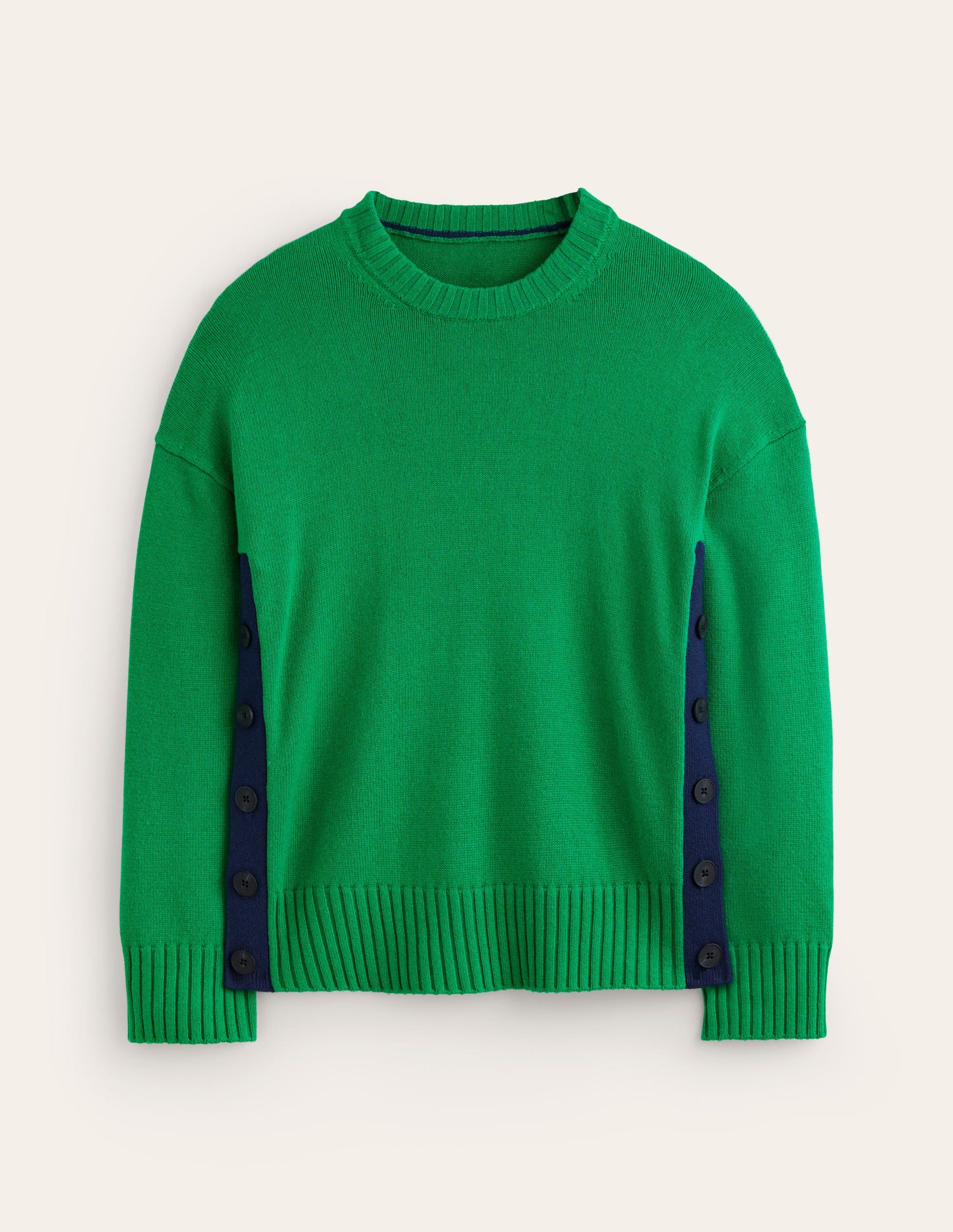 Zia Button Side Jumper-Rich Emerald Green