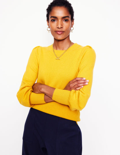 Pleated Cashmere Sweater-Ceylon Yellow