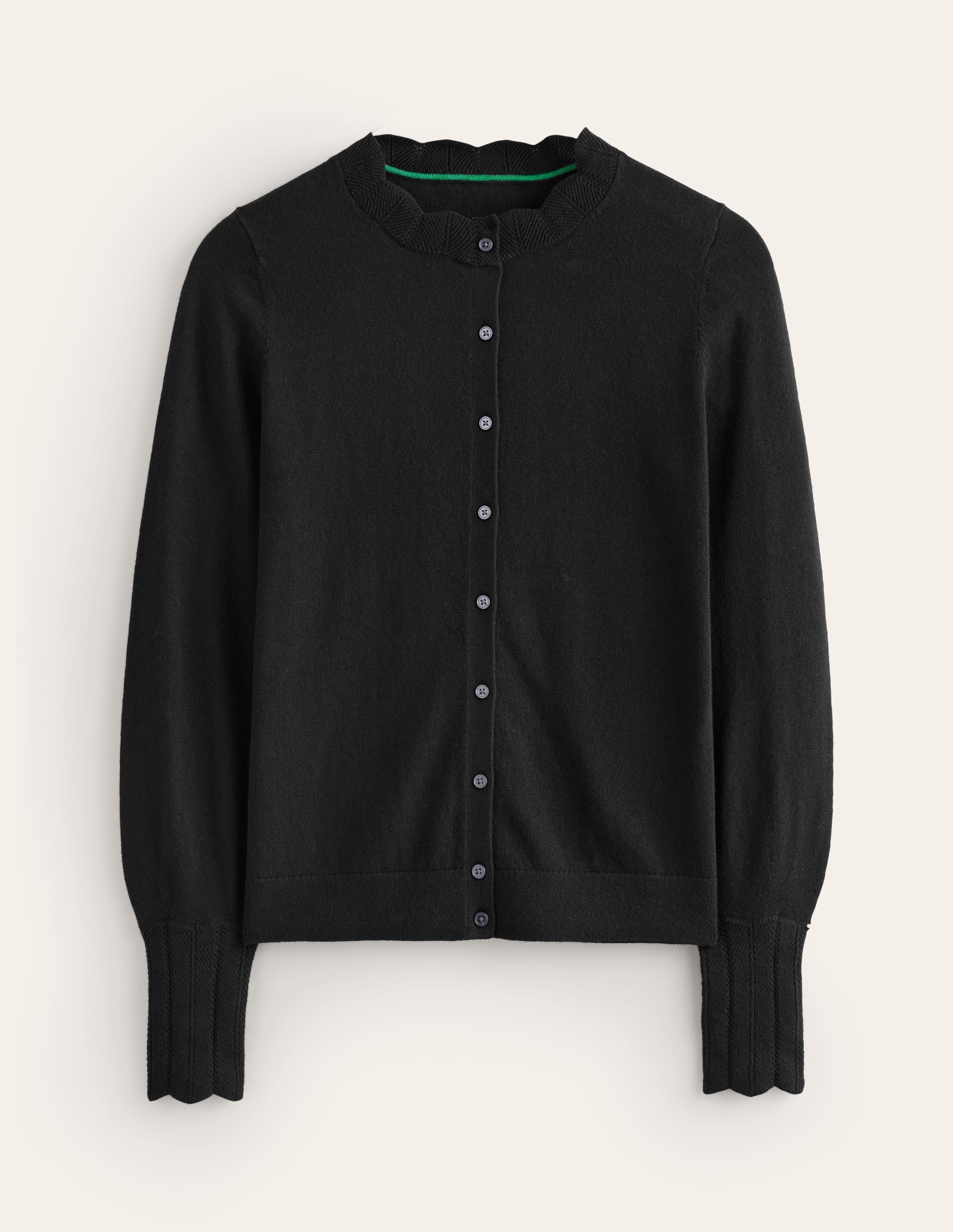Imi Scalloped Cardigan-Black - Image 5