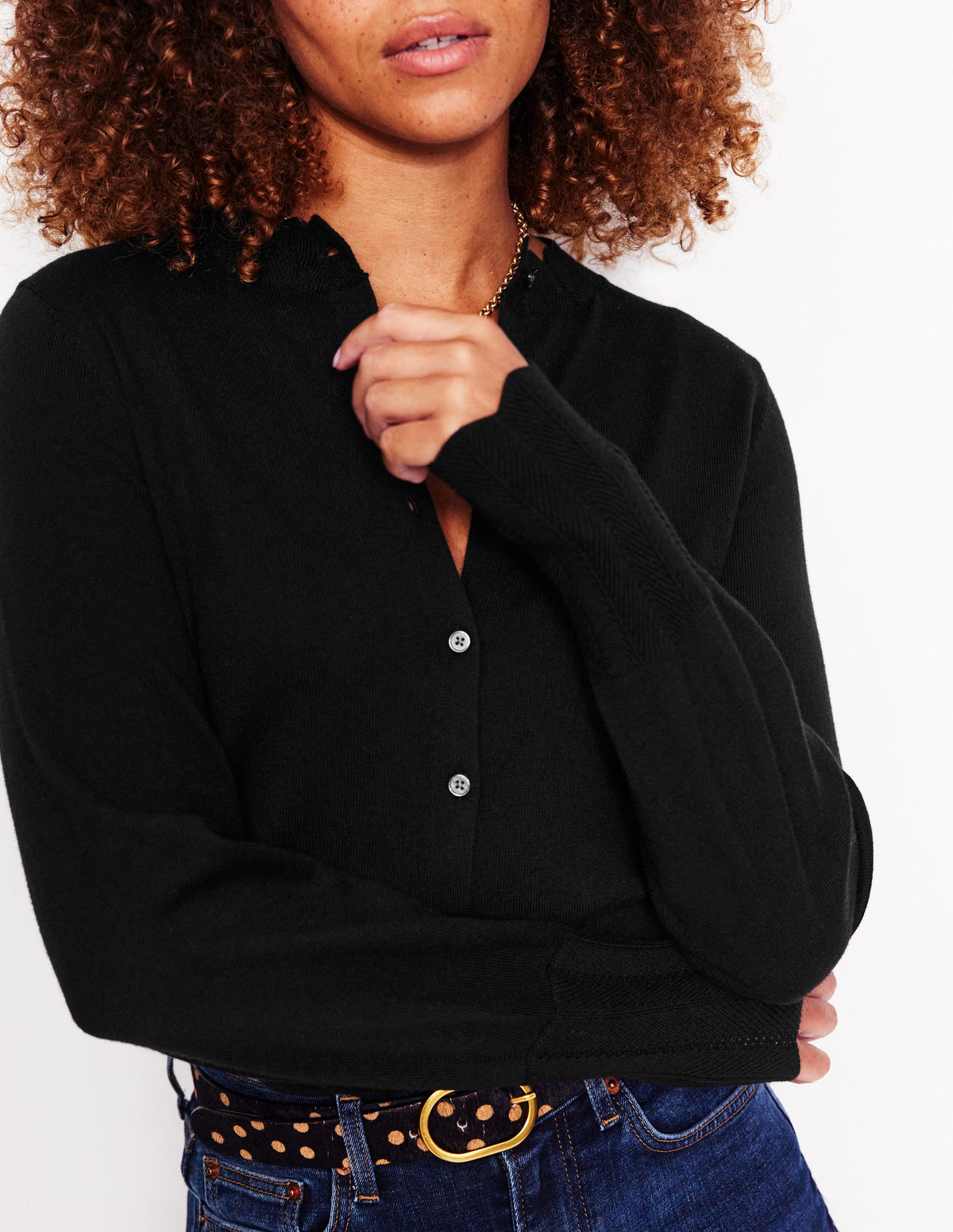 Imi Scalloped Cardigan-Black - Image 2