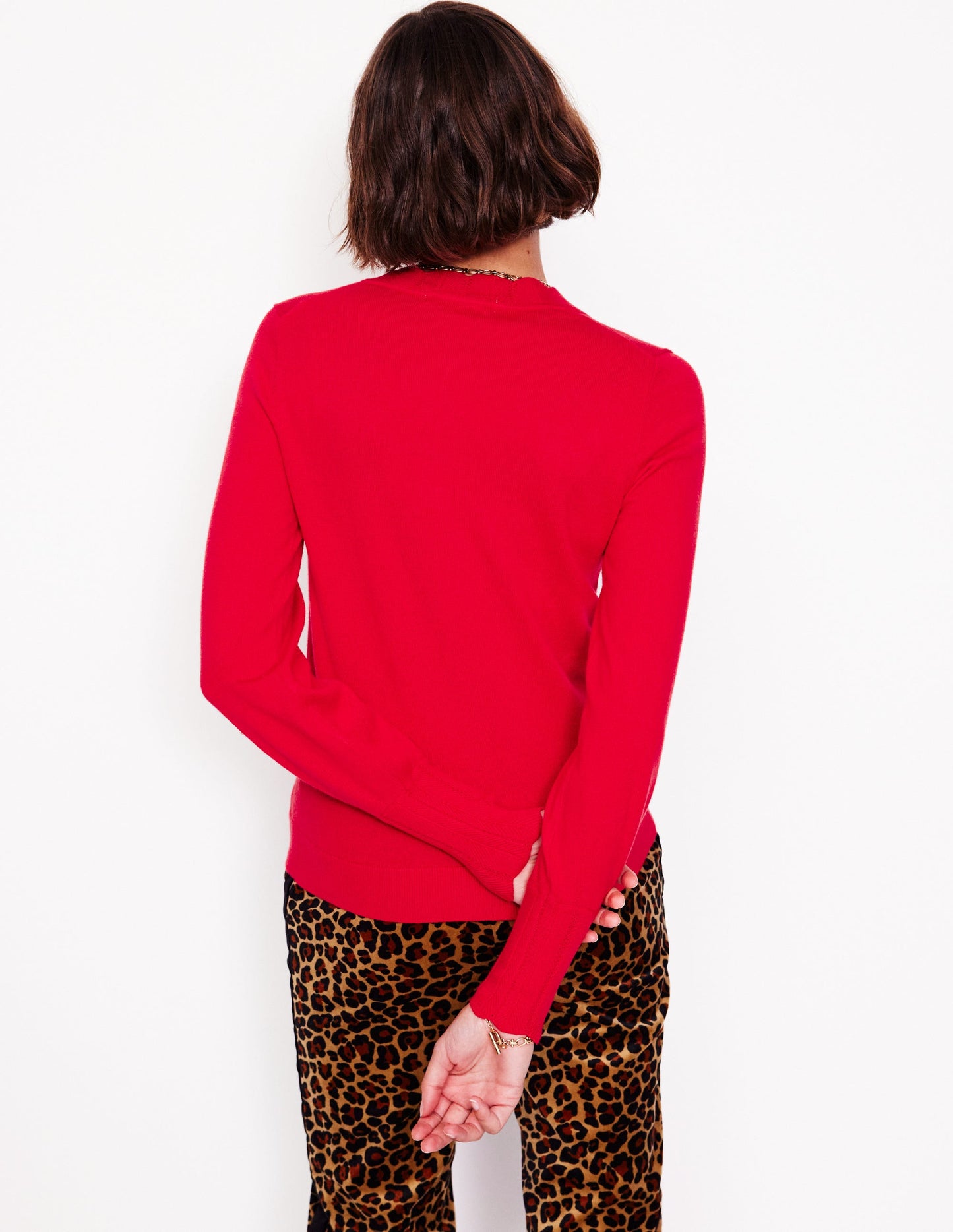 Imi Scalloped Cardigan-Rouge Red