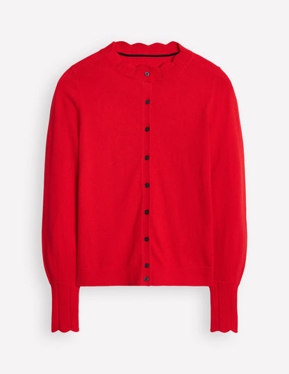 Imi Scalloped Cardigan-Rouge Red-6