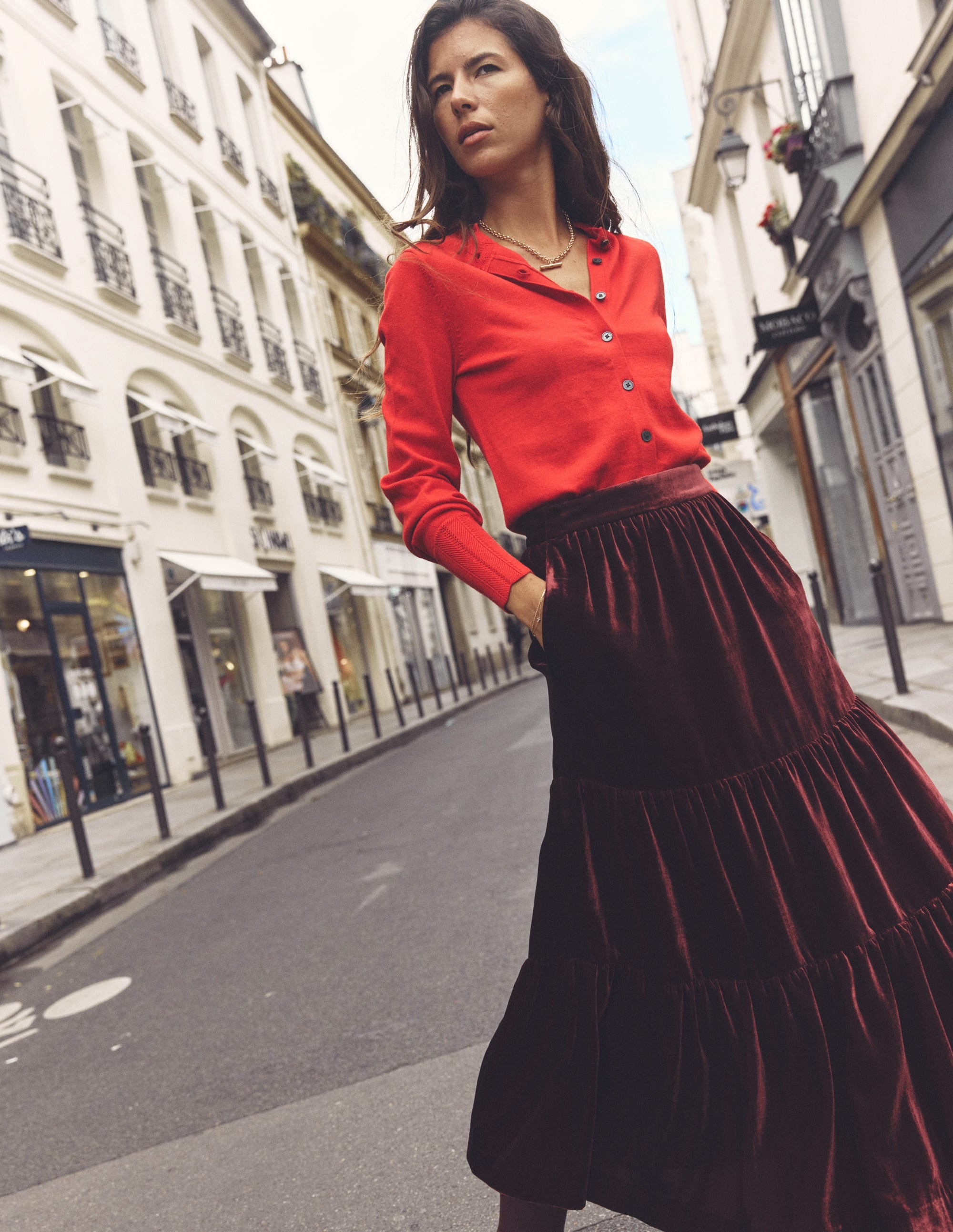 Imi Scalloped Cardigan-Rouge Red - Image 5