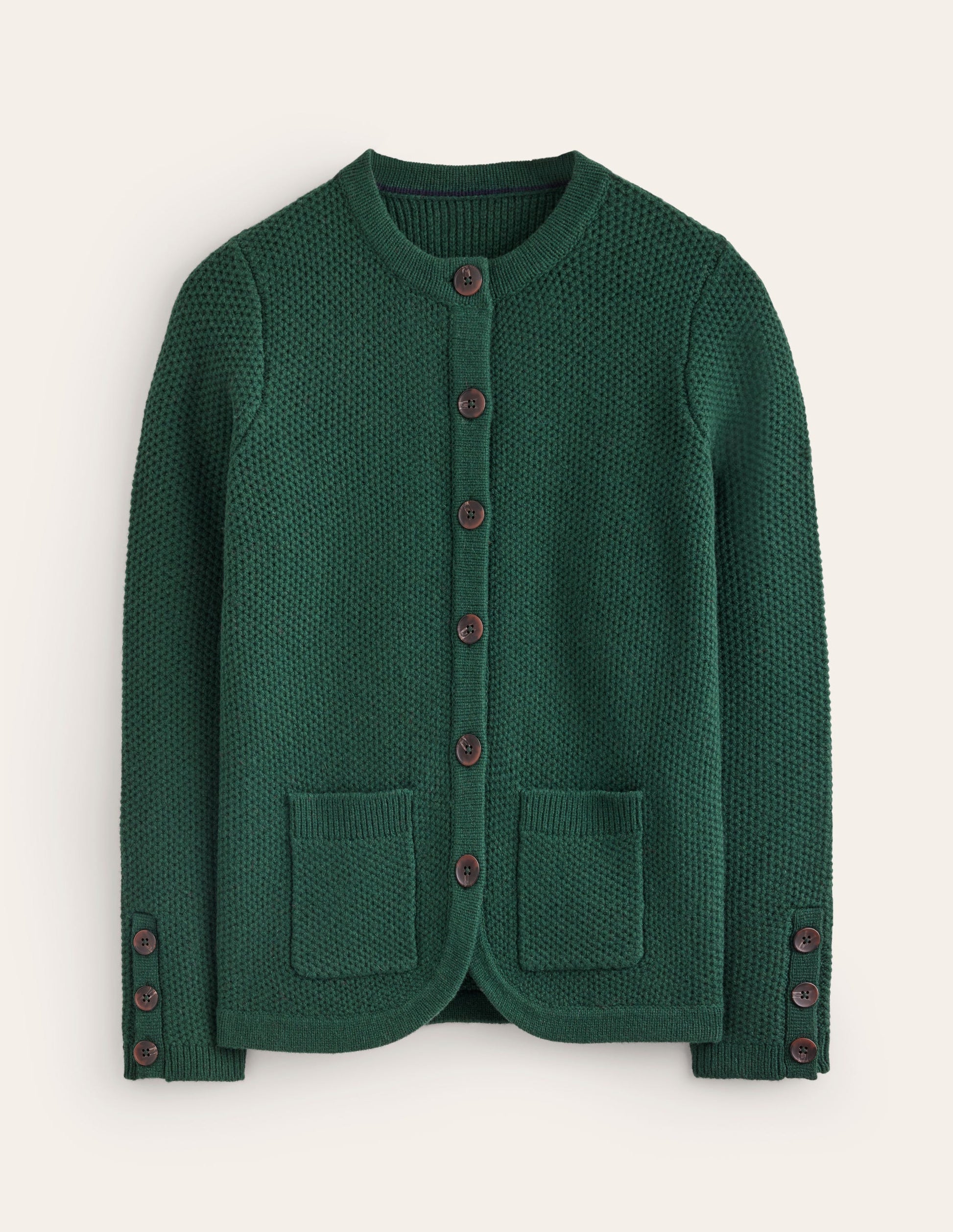 Textured Stitch Cardigan-Dark Cedar Green-5