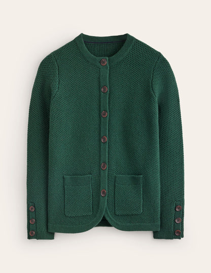 Textured Stitch Cardigan-Dark Cedar Green-5