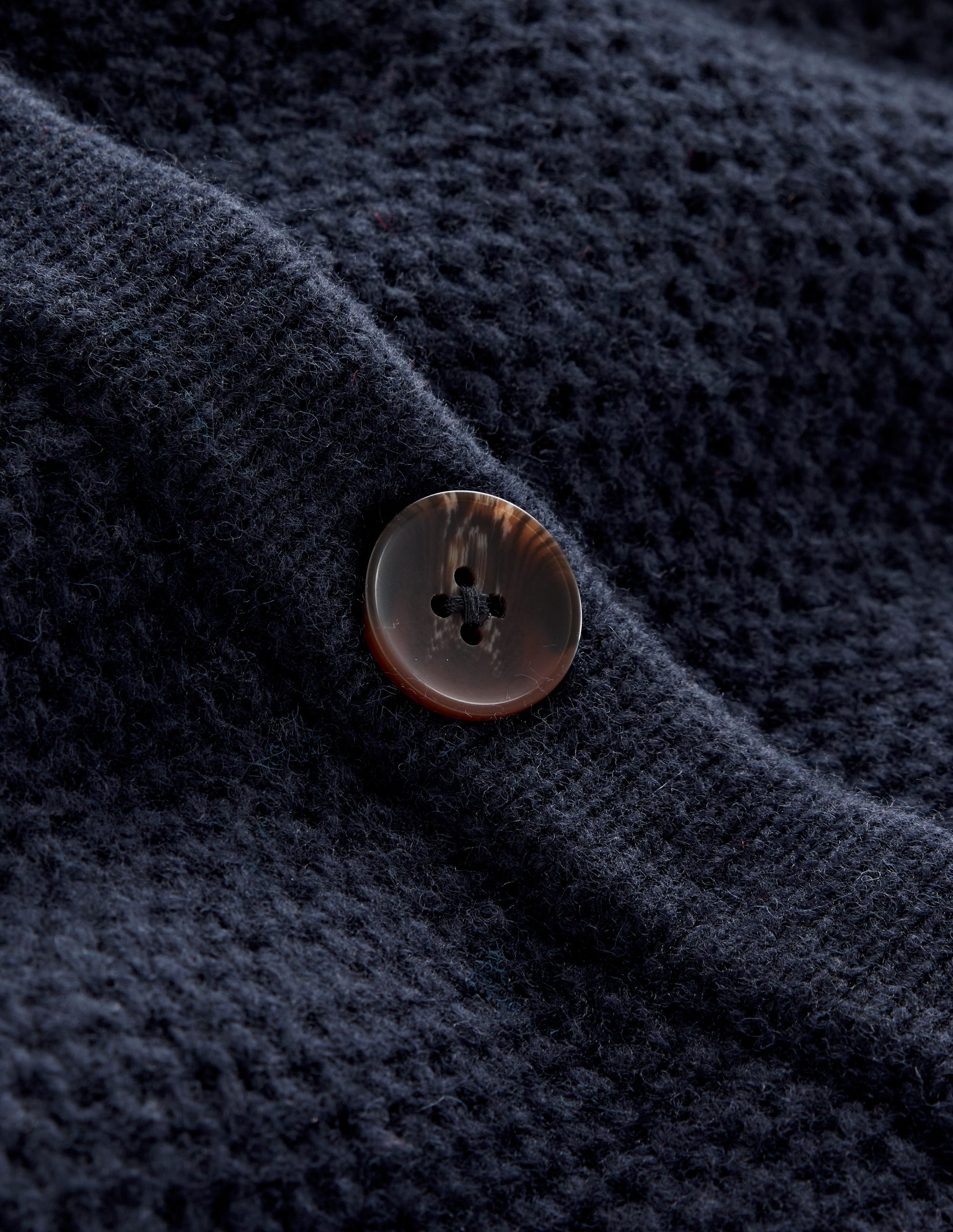 Textured Stitch Cardigan-Navy - Image 6