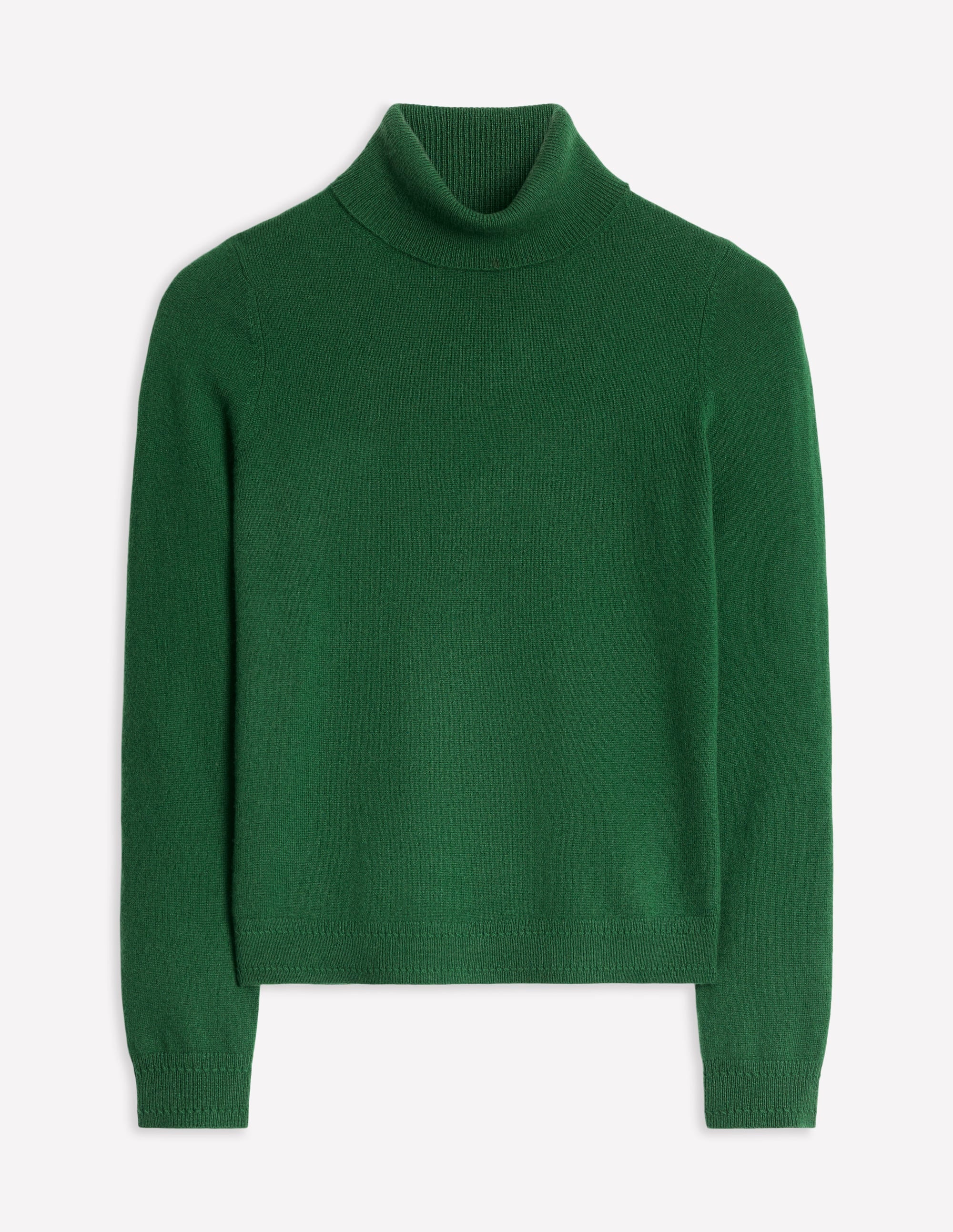 Eva Cashmere Roll Neck Sweater-Pine Green - Image 5