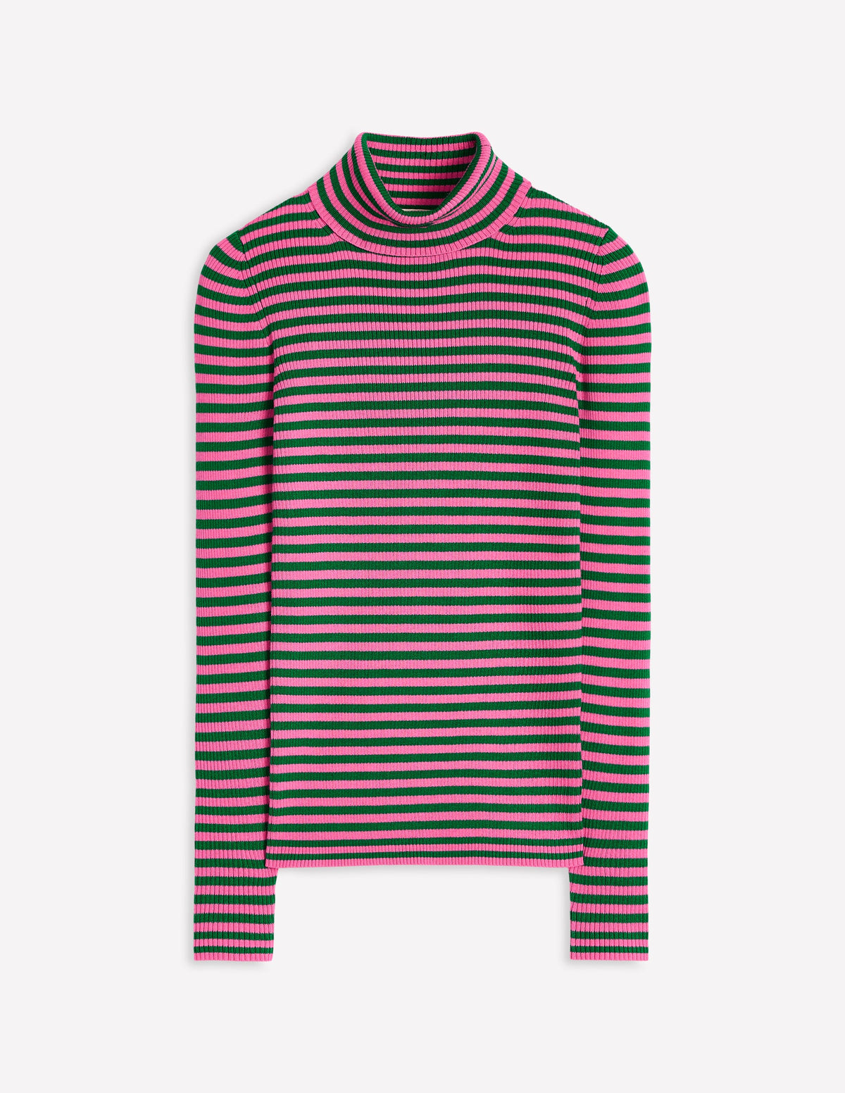 Catriona Roll Neck Jumper-Carmine Rose, Malachite Green - Image 5