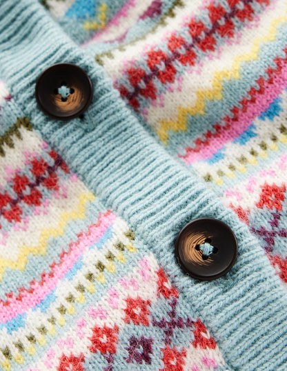 Edie Fair Isle Waistcoat-Blue, Heritage Fair Isle