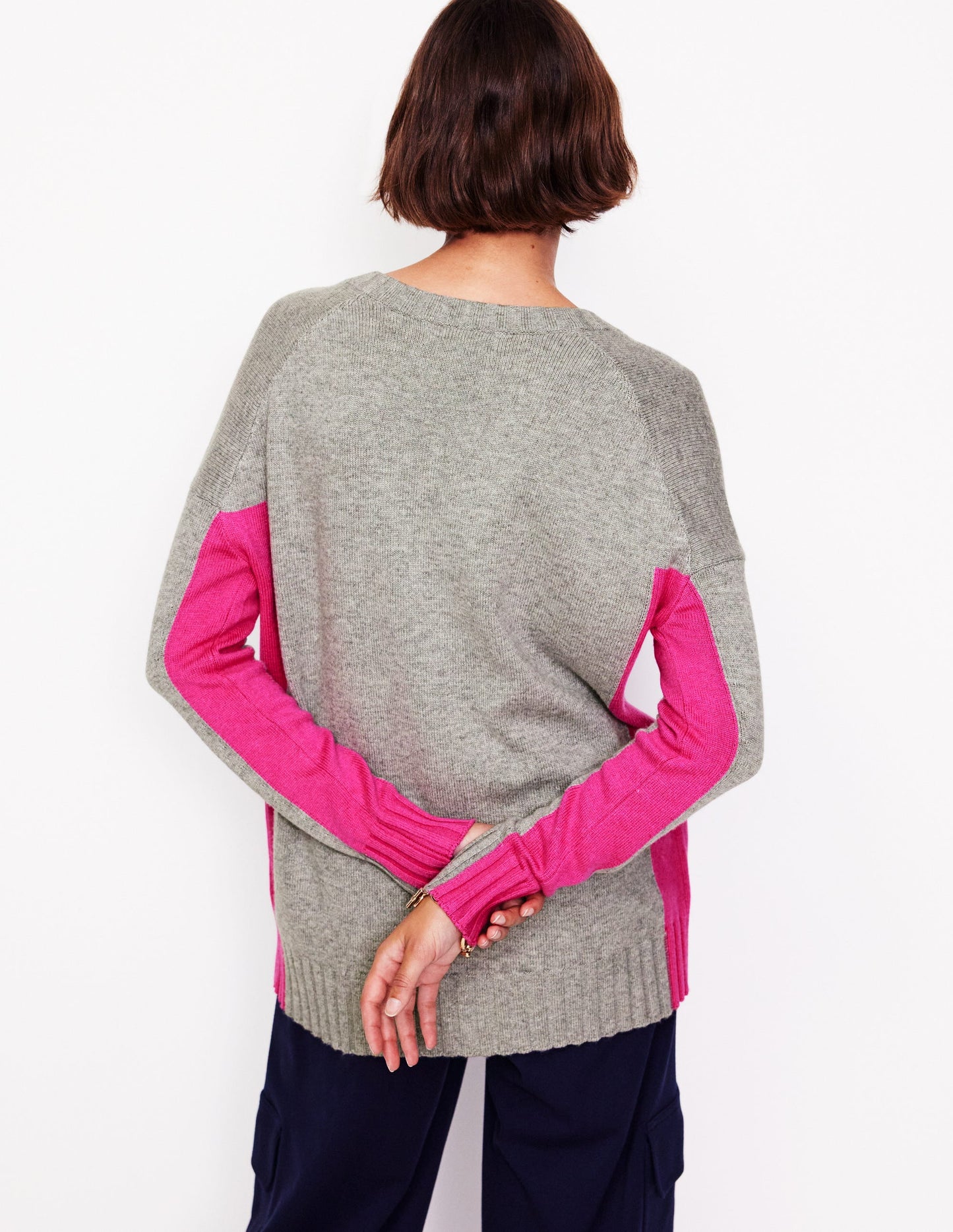 Zia Longline Sweater-Grey Melange