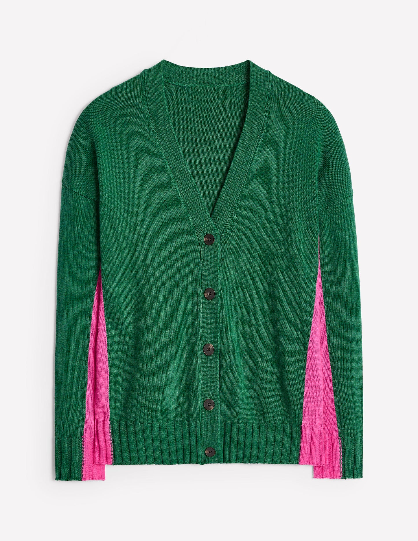 Zia Longline V-Neck Cardigan-Pine Green