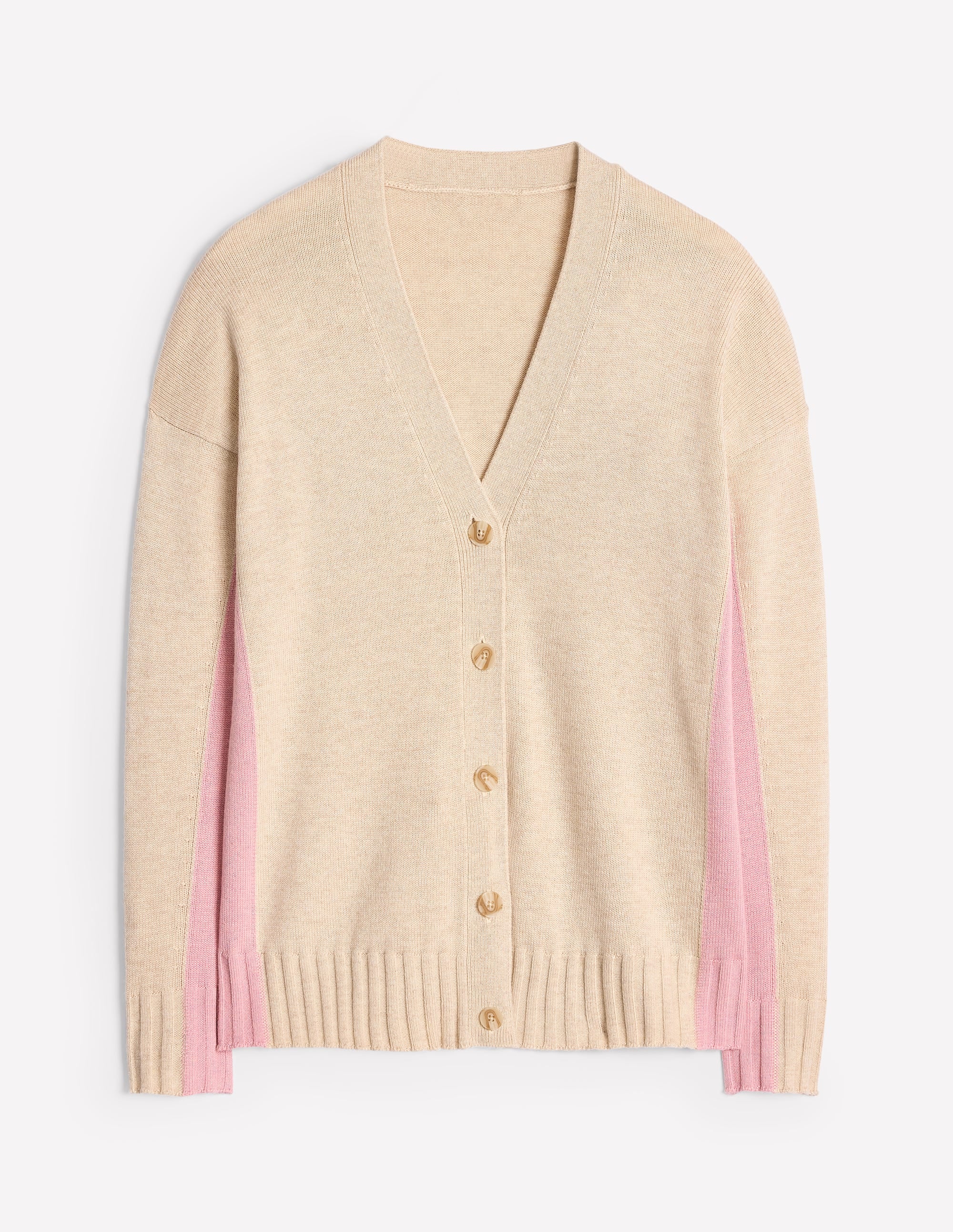 Zia Longline V-Neck Cardigan-Oatmeal Melange - Image 5