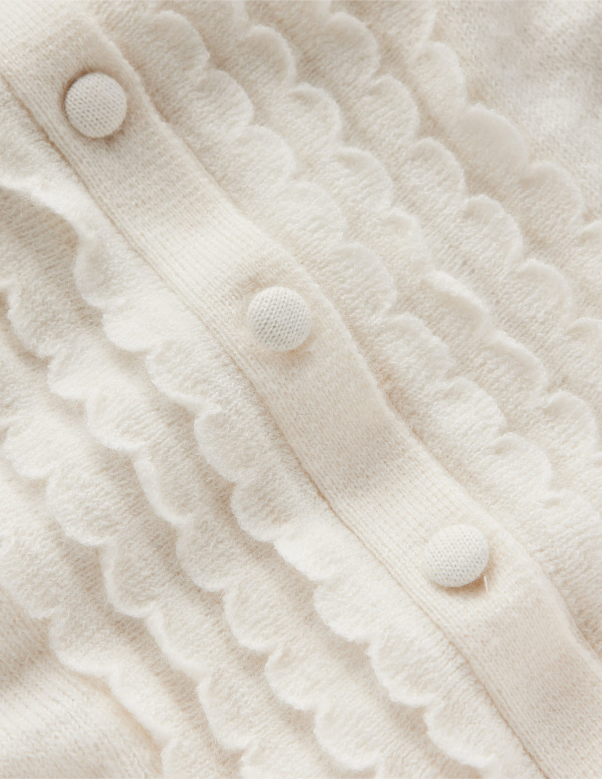 Scallop Sleeve Cardigan-Warm Ivory - Image 6
