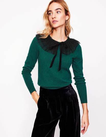 Tulle Party Sweater-Glade Green