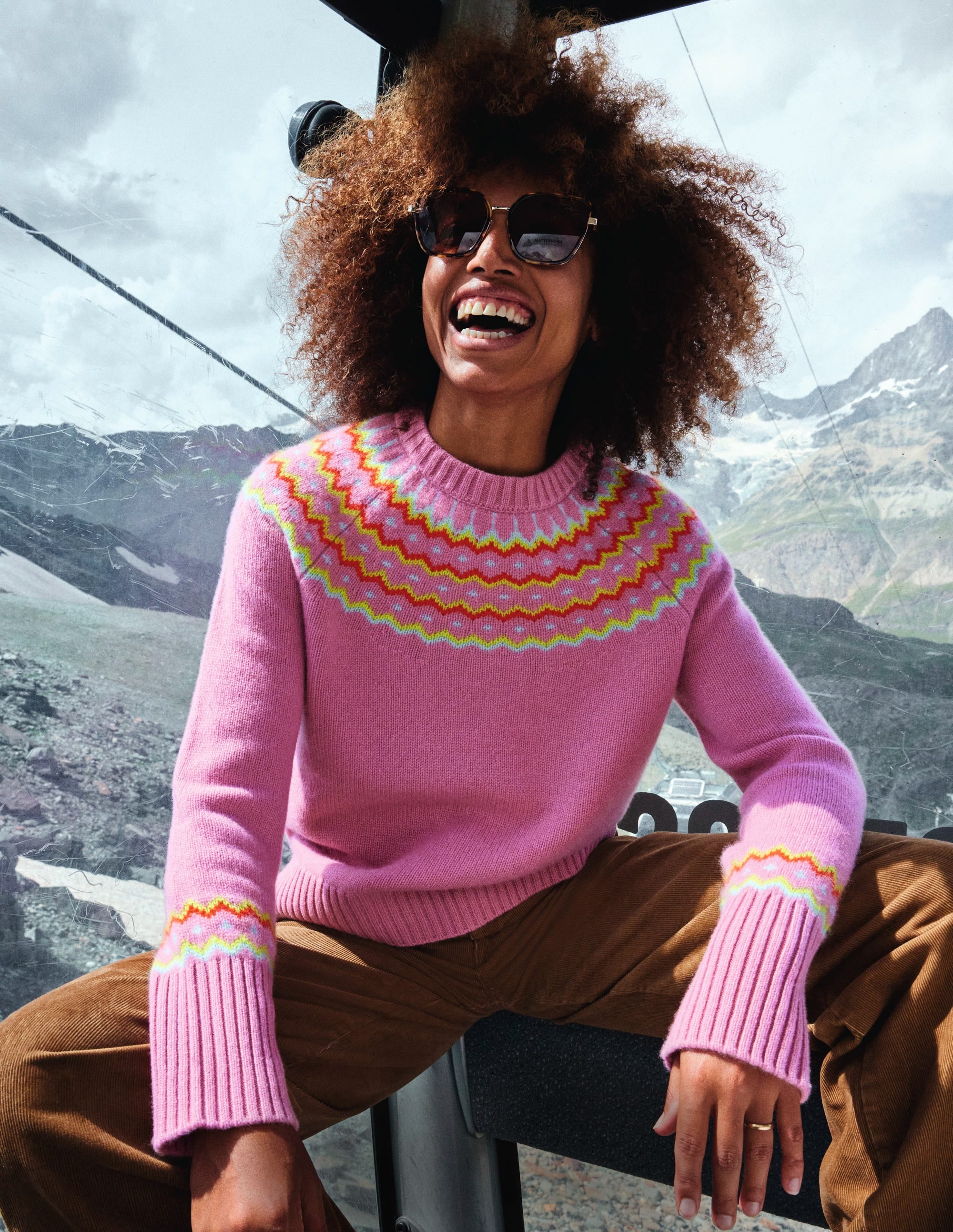 Cashmere Fair Isle Sweater-Formica Pink - Image 5
