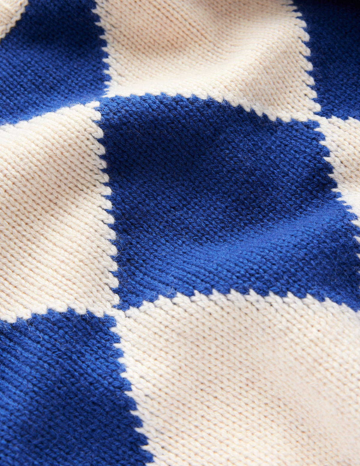 Argyle Crew Neck Sweater-Ecru Marl, Bright Blue - Image 6