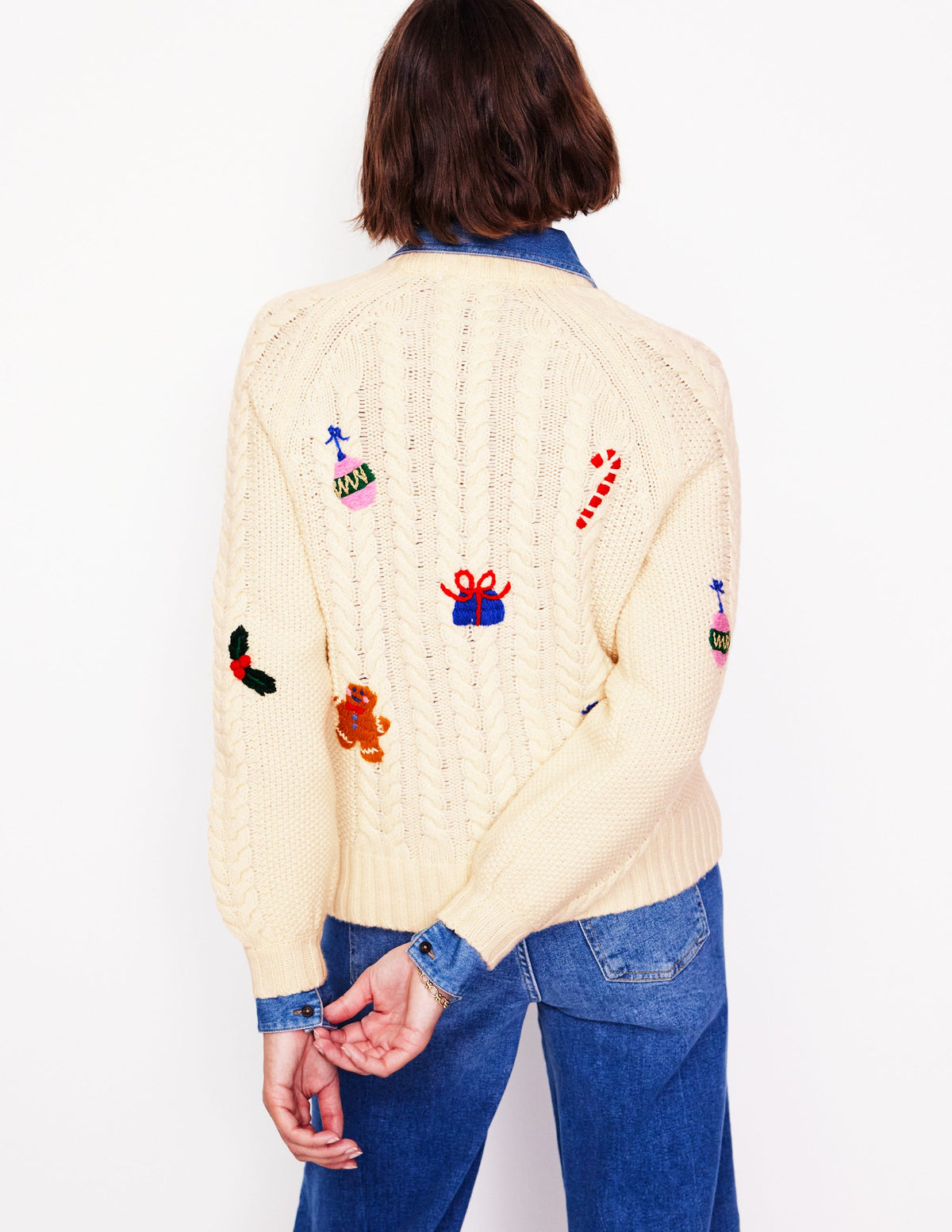 Heritage Cable Sweater-Warm Ivory, Ho Ho Ho-3