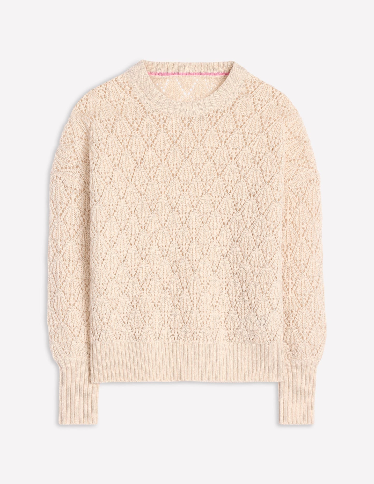 Chunky Pointelle Sweater-Warm Ivory