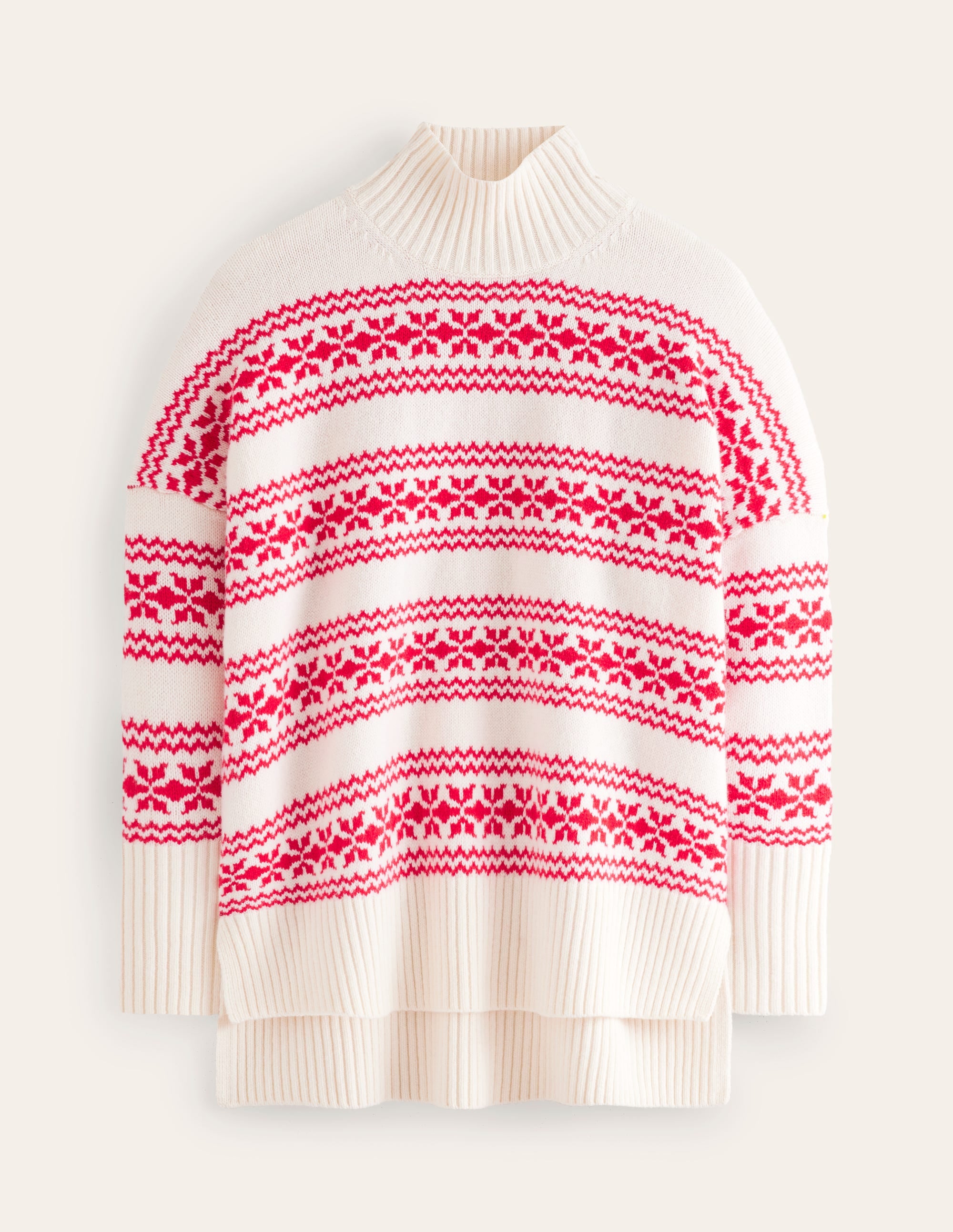 Jessica Oversized Sweater-Red Fair Isle - Image 8