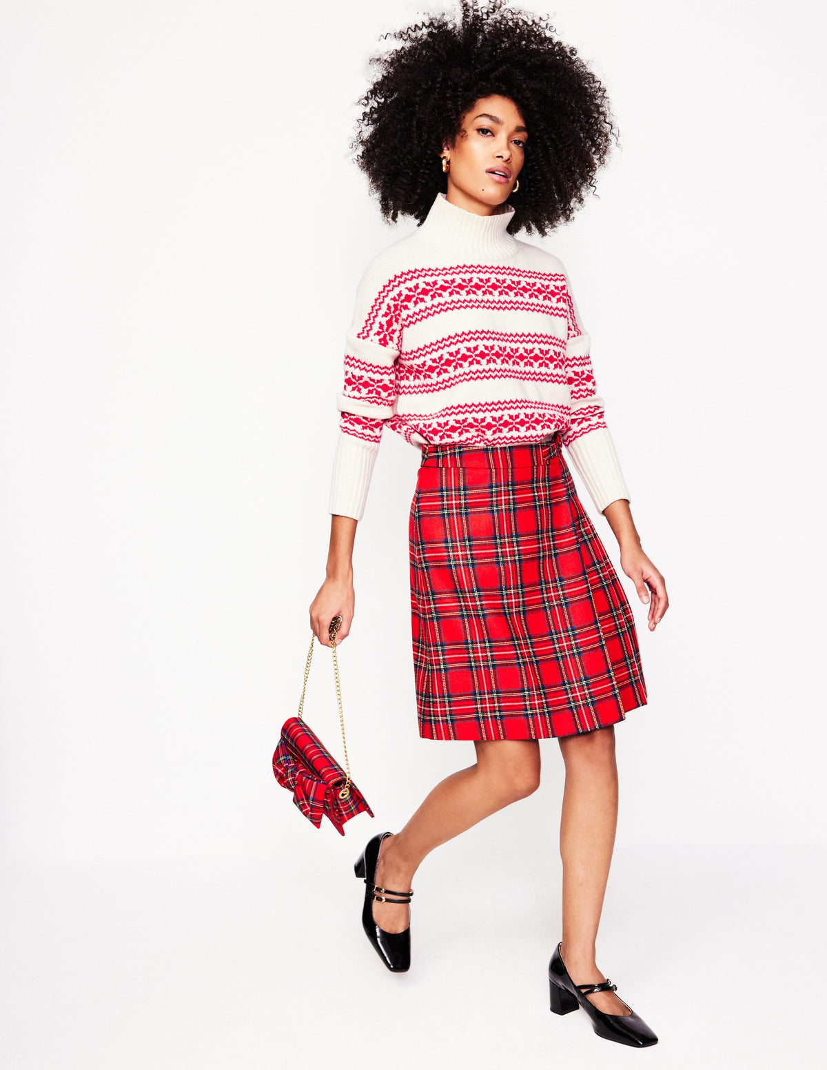 Jessica Oversized Sweater-Red Fair Isle - Image 6