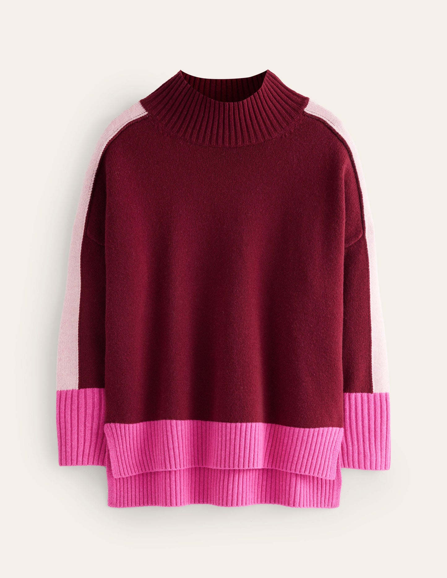 Jessica Oversized Sweater-Deep Wisteria, Colour Block