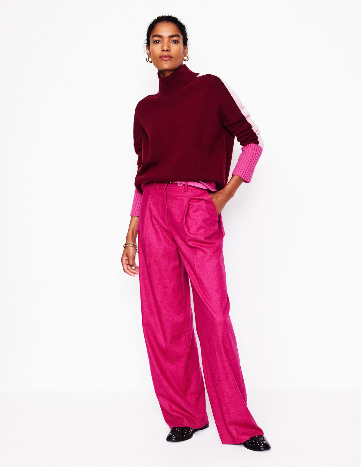 Jessica Oversized Sweater-Deep Wisteria, Colour Block - Image 6
