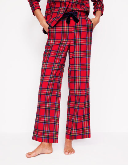 Brushed Cotton Pajama Pants-Red and Blue Check