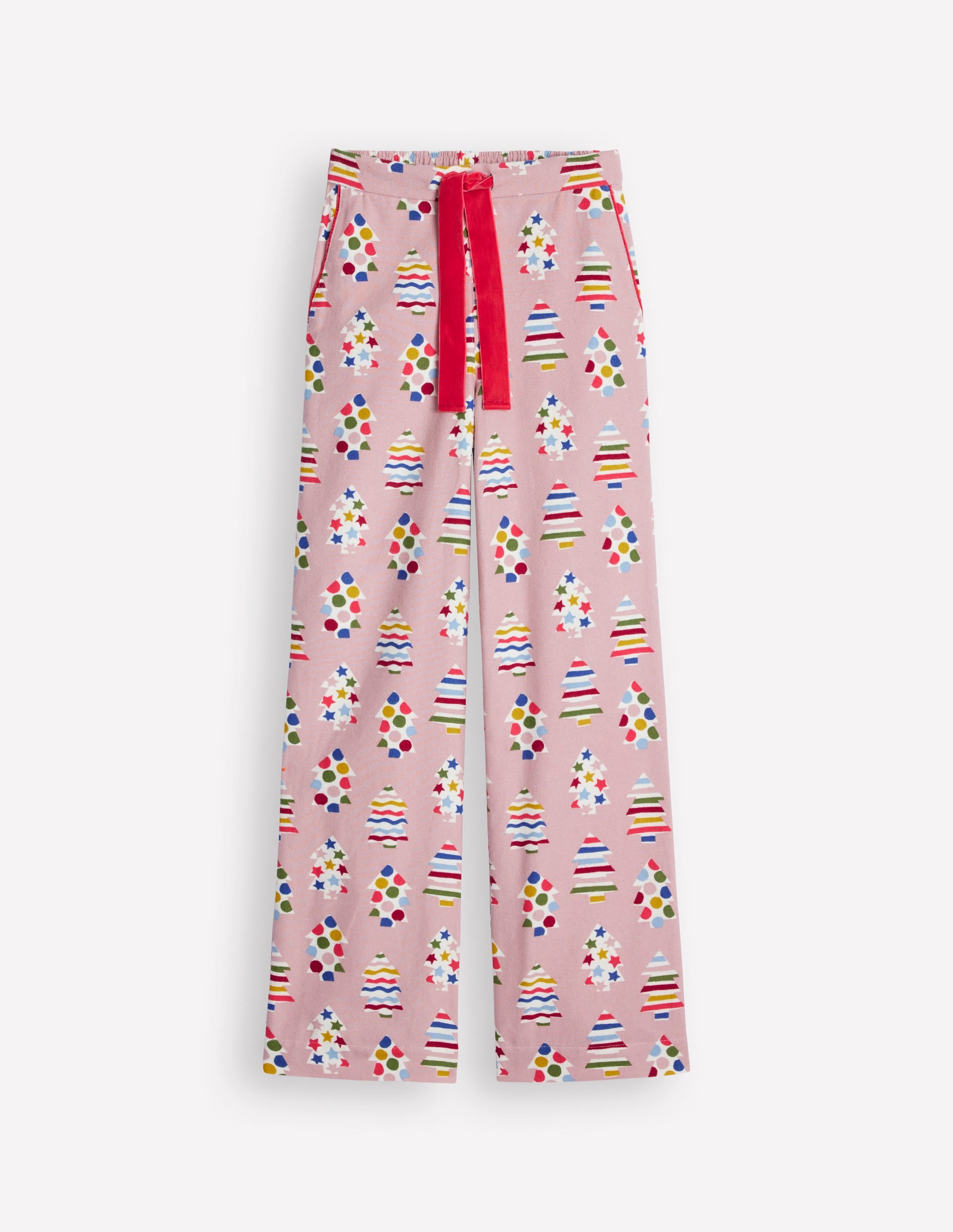 Brushed Cotton Pajama Pants-Quartz, Christmas Trees - Image 5