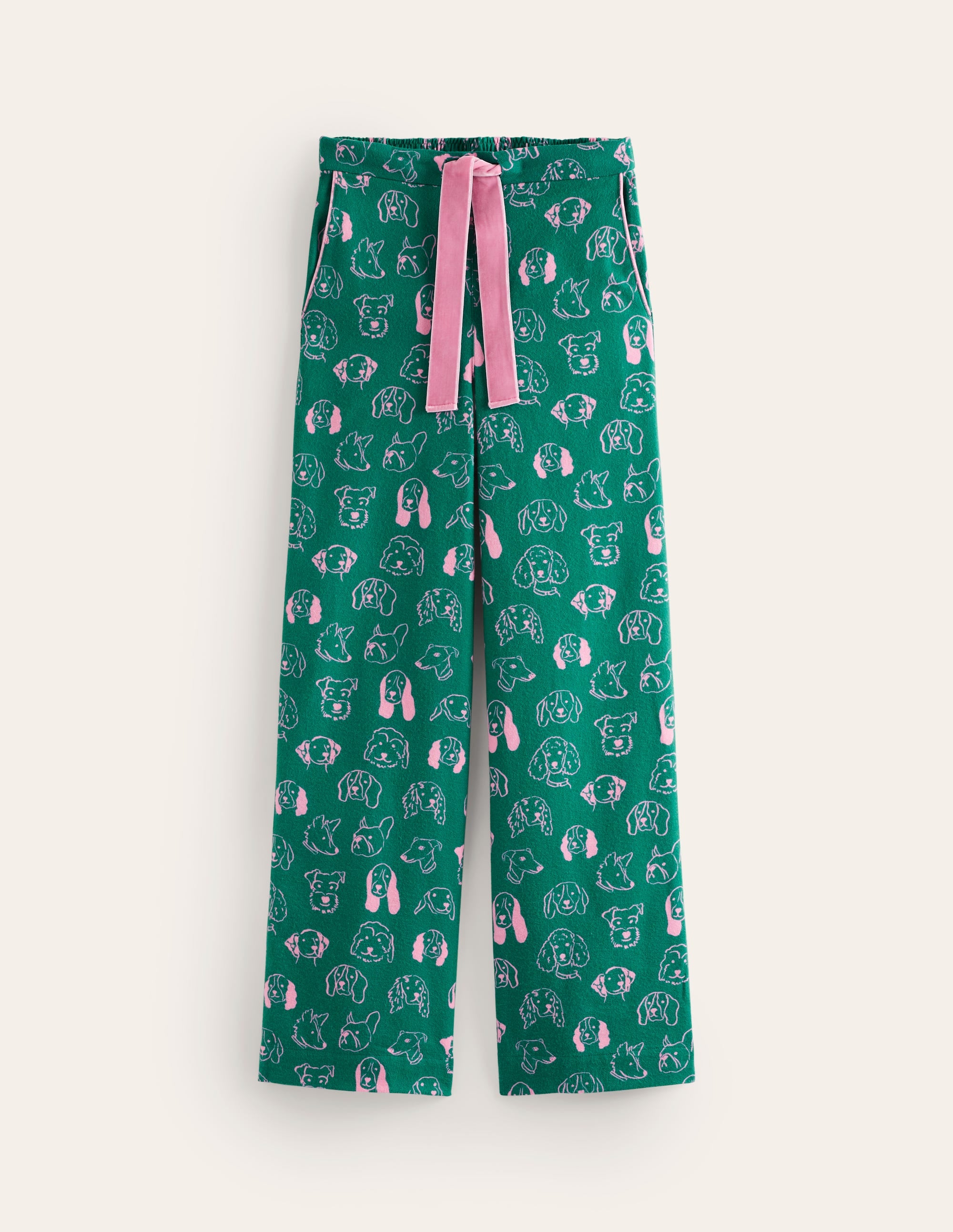 Brushed Cotton Pajama Pants-Malachite, Dogs - Image 5
