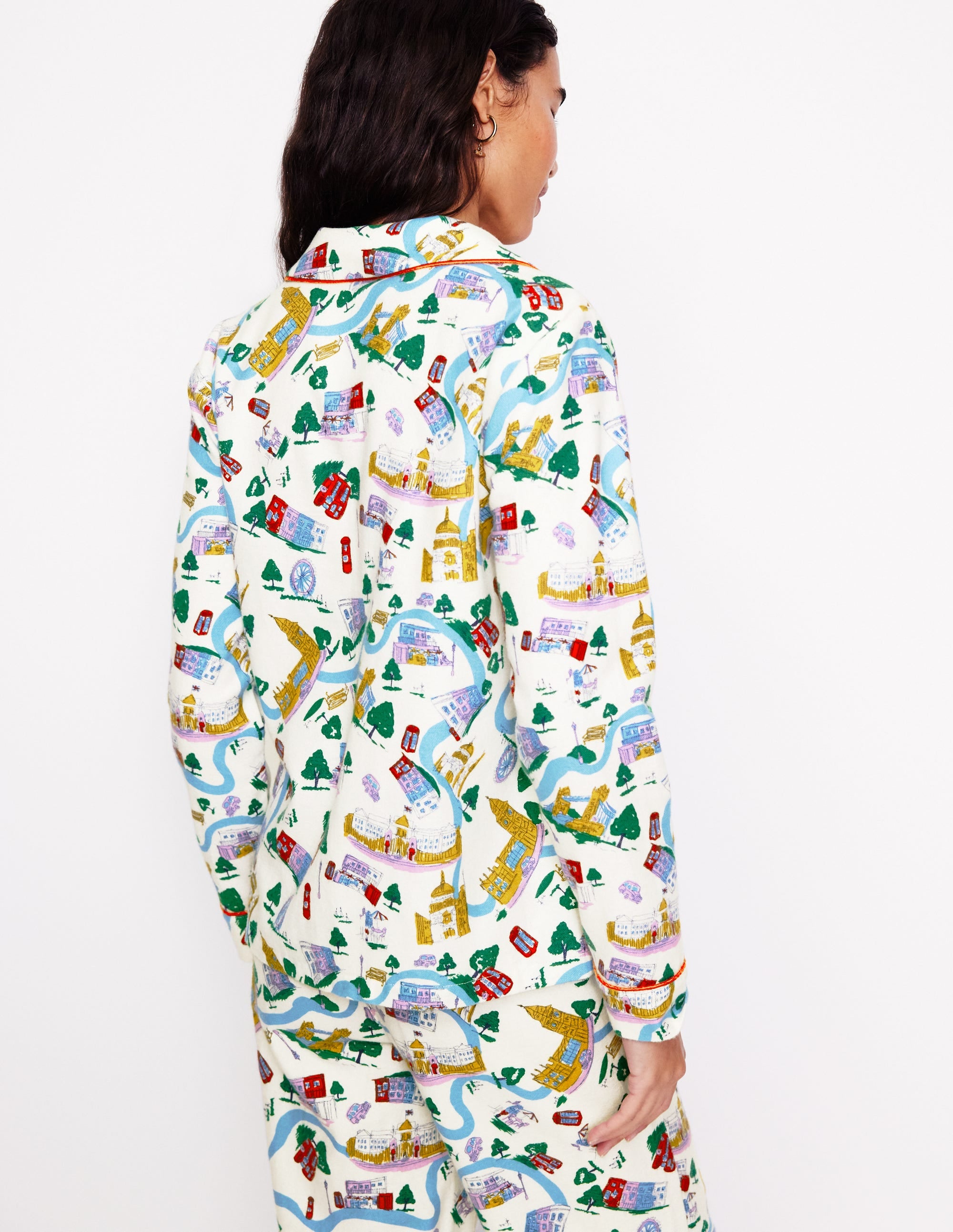 Brushed Cotton Pajama Shirt-Multi, London Town - Image 3