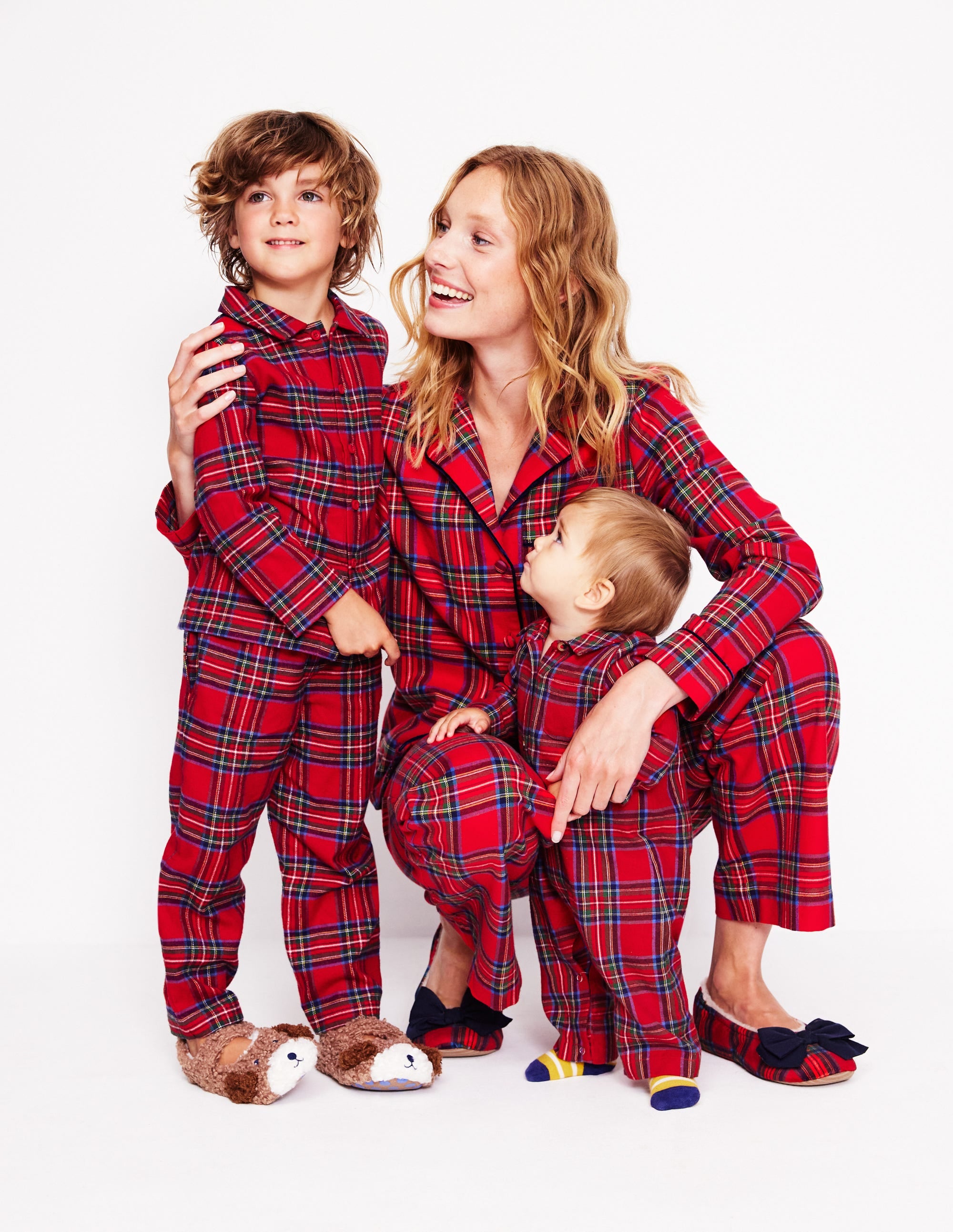 Brushed Cotton Pajama Shirt-Red and Blue Check - Image 5