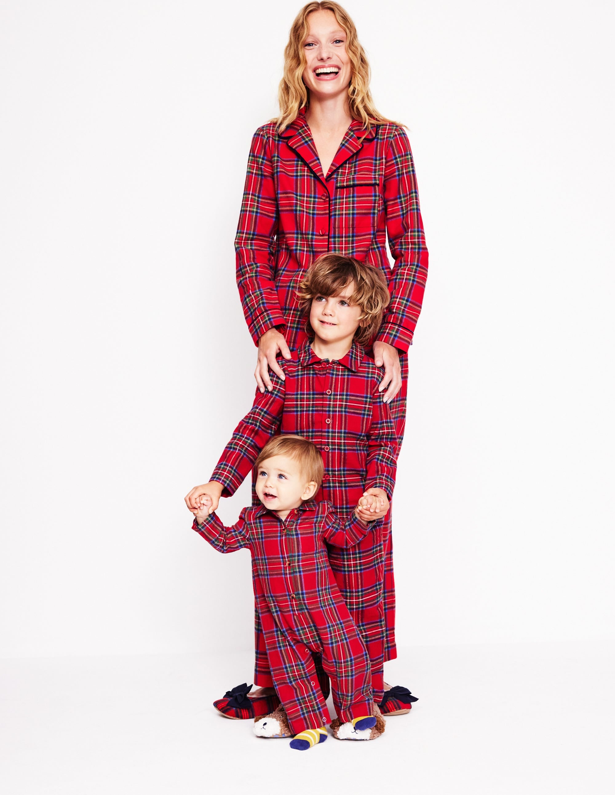 Brushed Cotton Pajama Shirt-Red and Blue Check - Image 6
