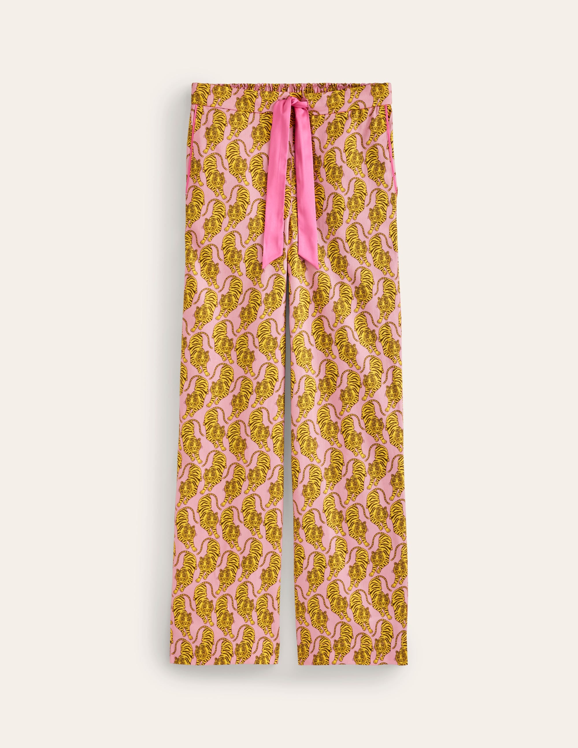Cotton Sateen Pajama Trousers-Ceylon Yellow, Tiger - Image 5