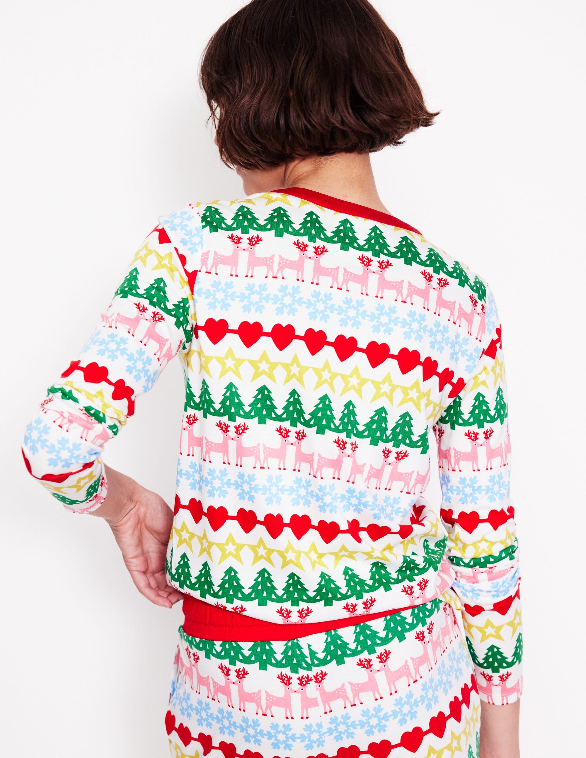 Jersey Pajama Long Sleeve Top-Multi, Gingerbread Fairisle - Image 3