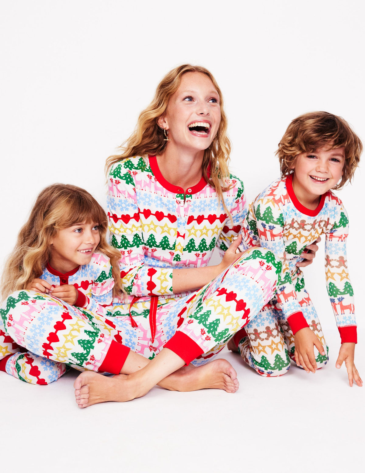 Jersey Pajama Long Sleeve Top-Multi, Gingerbread Fairisle - Image 5