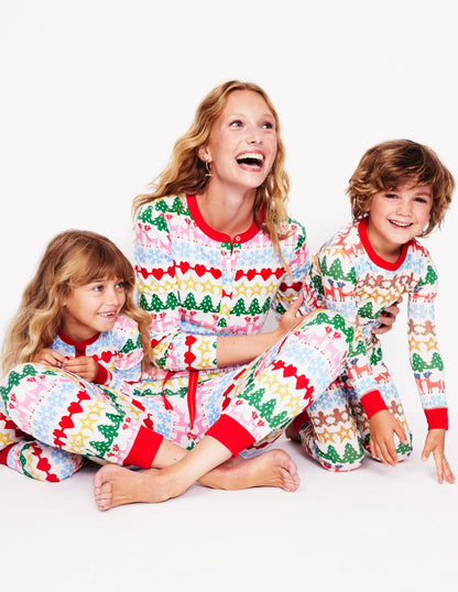 Jersey Pajama Long Sleeve Top-Multi, Gingerbread Fairisle-5